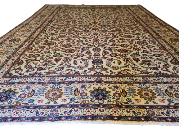 Prachtvoller Handgeknüpfter Perser Teppich Keshan Orientteppich 411x301cm