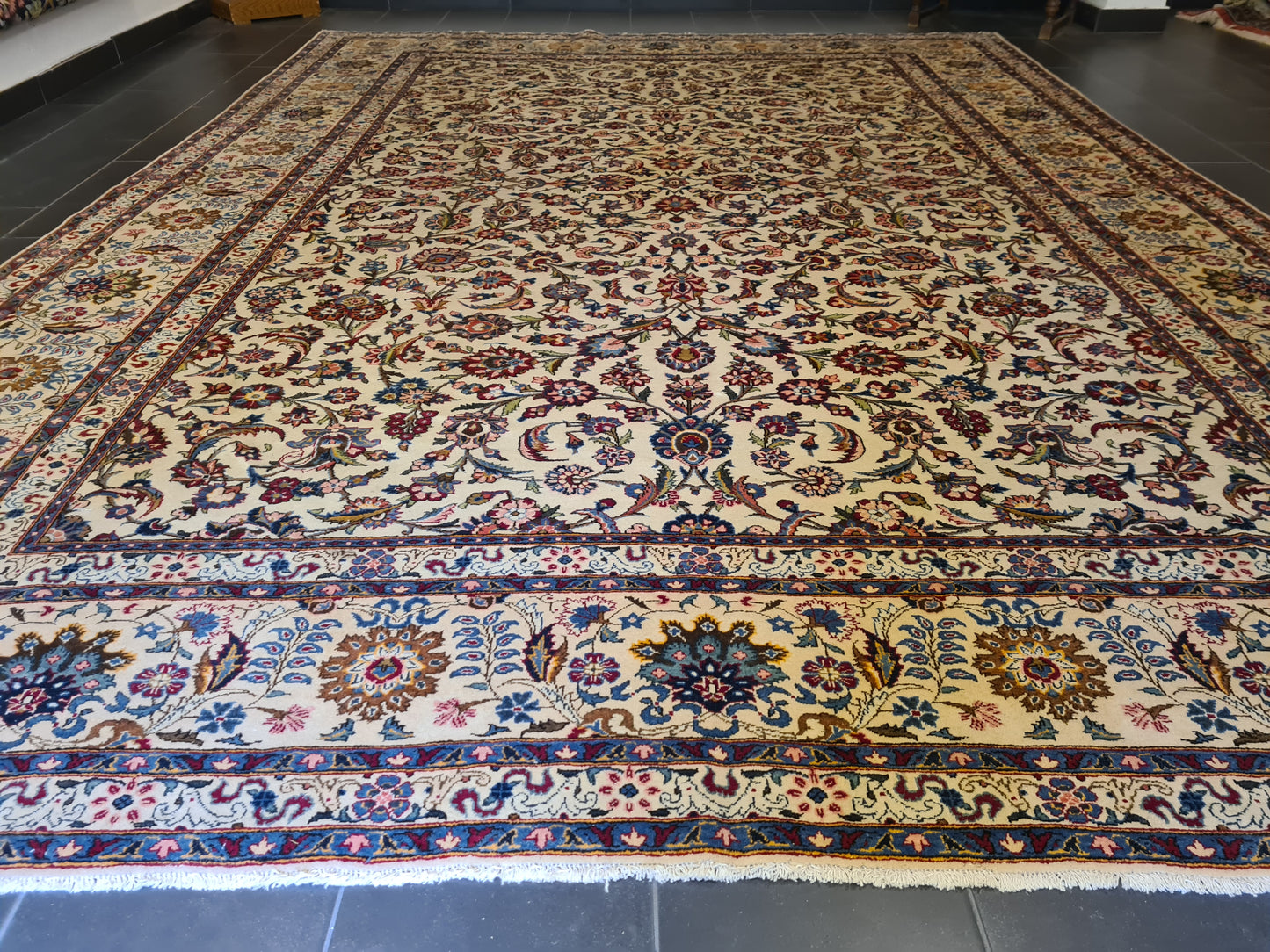 Prachtvoller Handgeknüpfter Perser Teppich Keshan Orientteppich 411x301cm