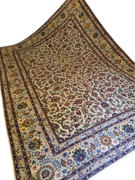 Prachtvoller Handgeknüpfter Perser Teppich Keshan Orientteppich 411x301cm