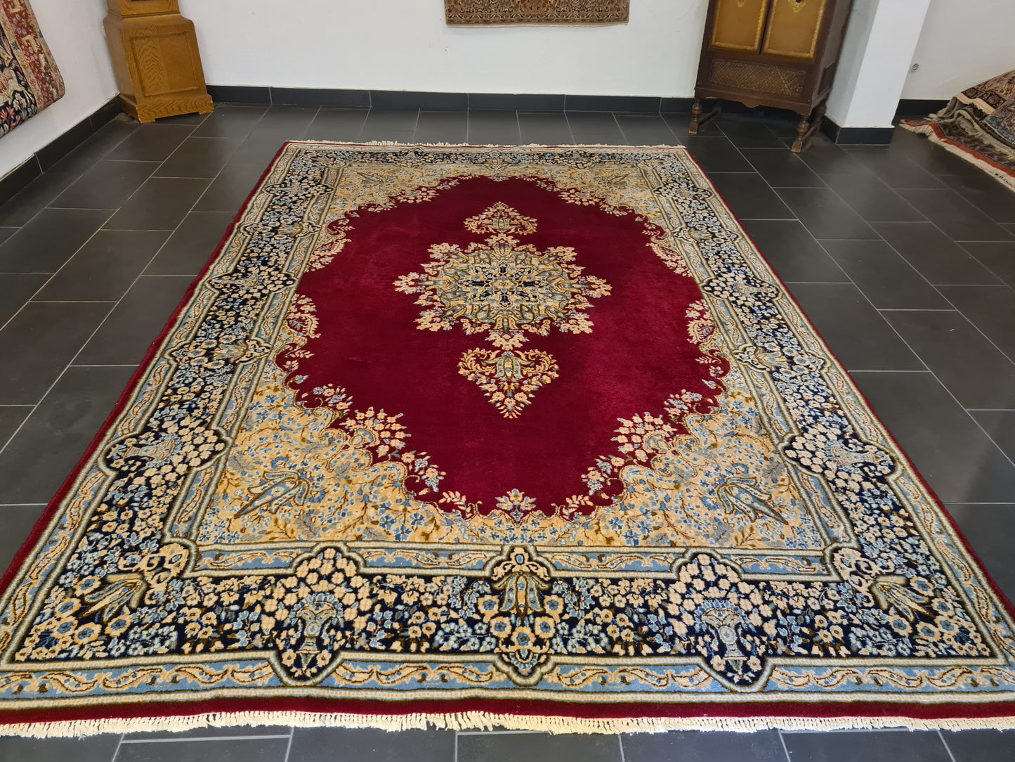 Prachtvoller Handgeknüpfter Perser Teppich Palast Orientteppich Kirman 335x225cm