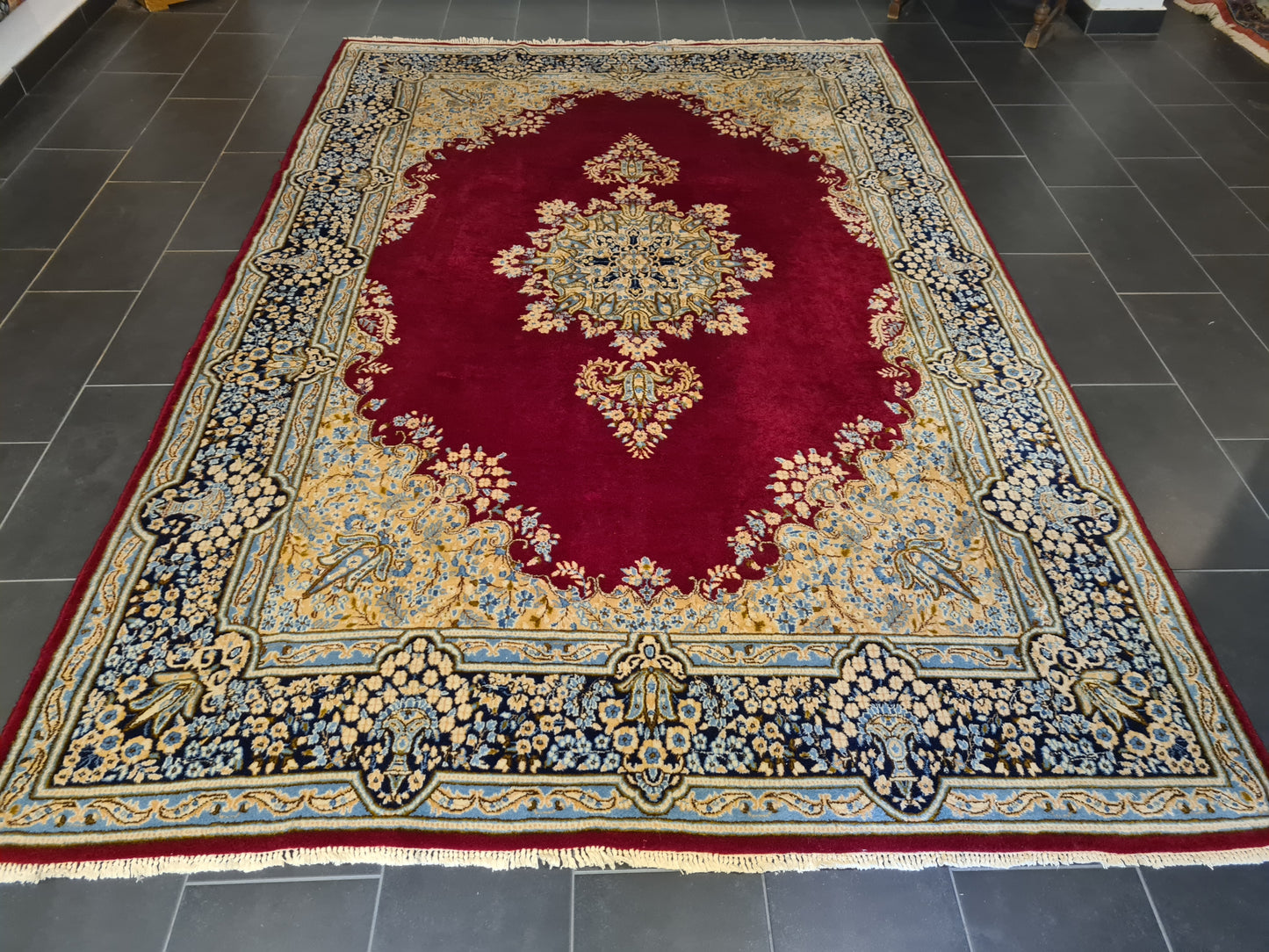 Prachtvoller Handgeknüpfter Perser Teppich Palast Orientteppich Kirman 335x225cm