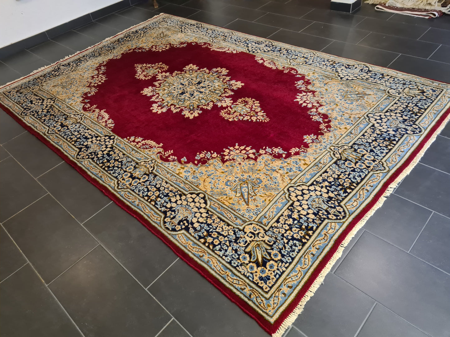 Prachtvoller Handgeknüpfter Perser Teppich Palast Orientteppich Kirman 335x225cm