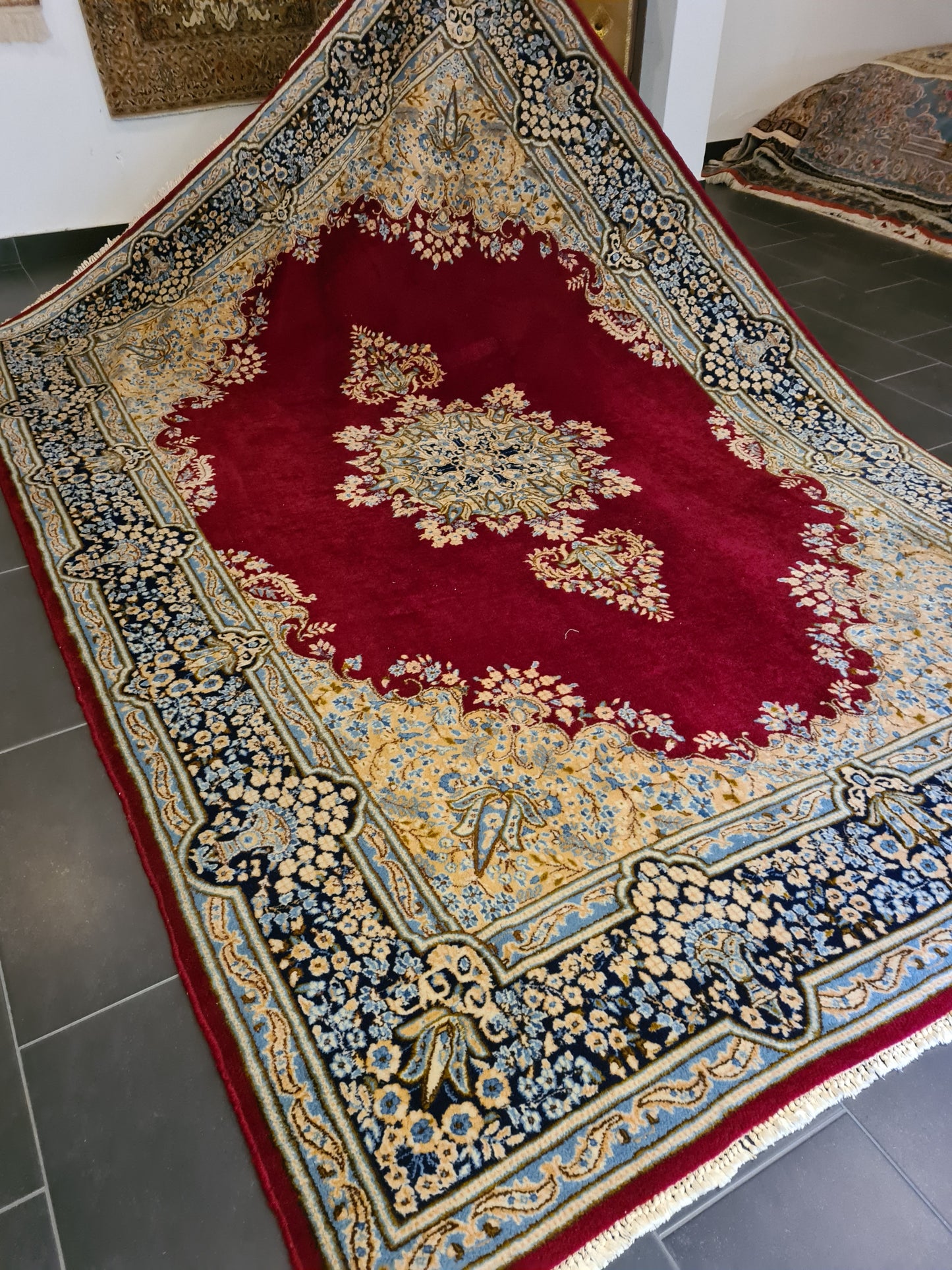 Prachtvoller Handgeknüpfter Perser Teppich Palast Orientteppich Kirman 335x225cm