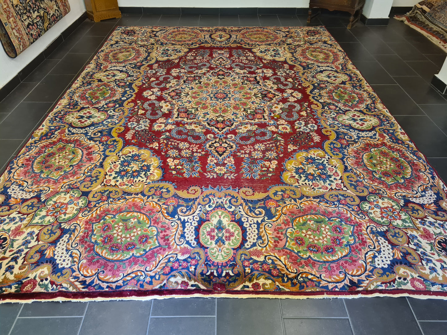 Prachtvoller Handgeknüpfter Perser Teppich Palast Orientteppich Kirman 413x300cm