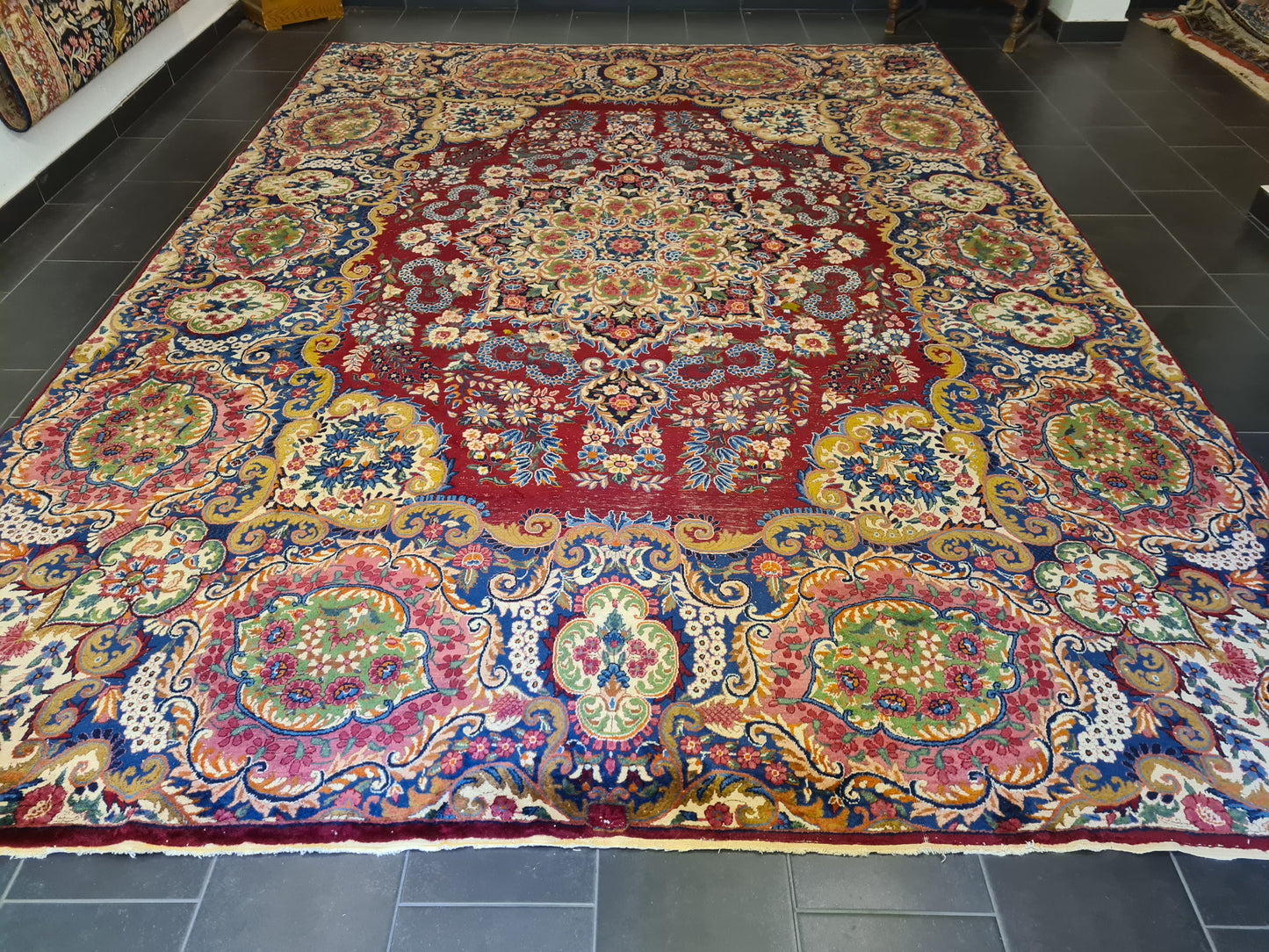 Prachtvoller Handgeknüpfter Perser Teppich Palast Orientteppich Kirman 413x300cm