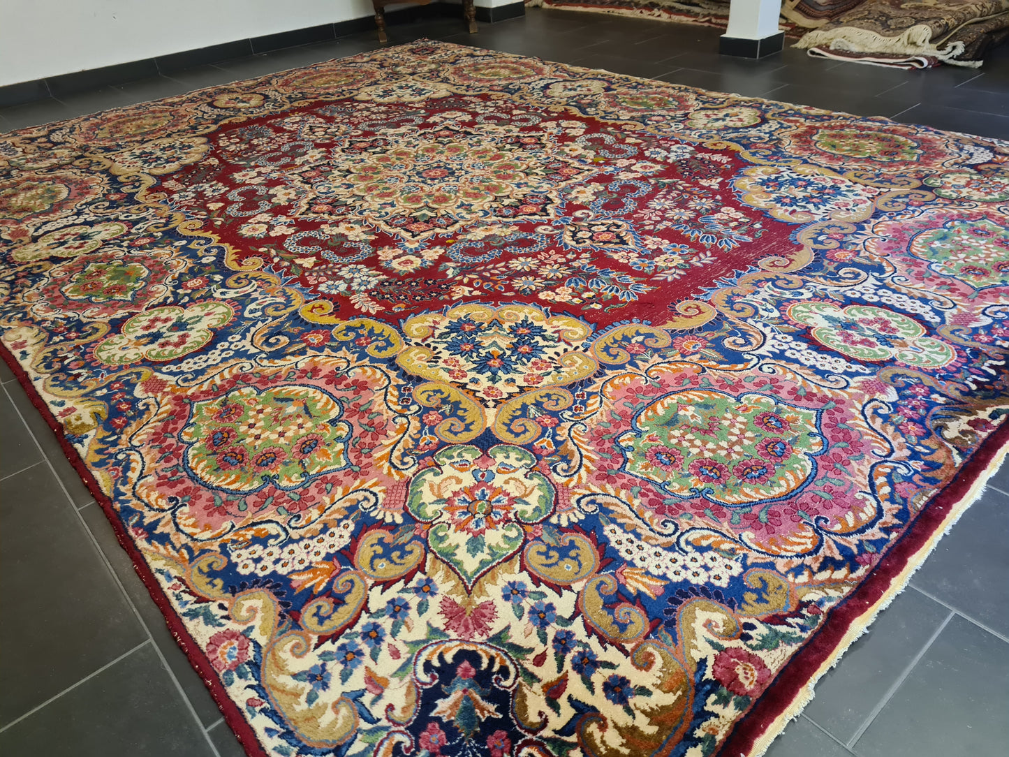 Prachtvoller Handgeknüpfter Perser Teppich Palast Orientteppich Kirman 413x300cm