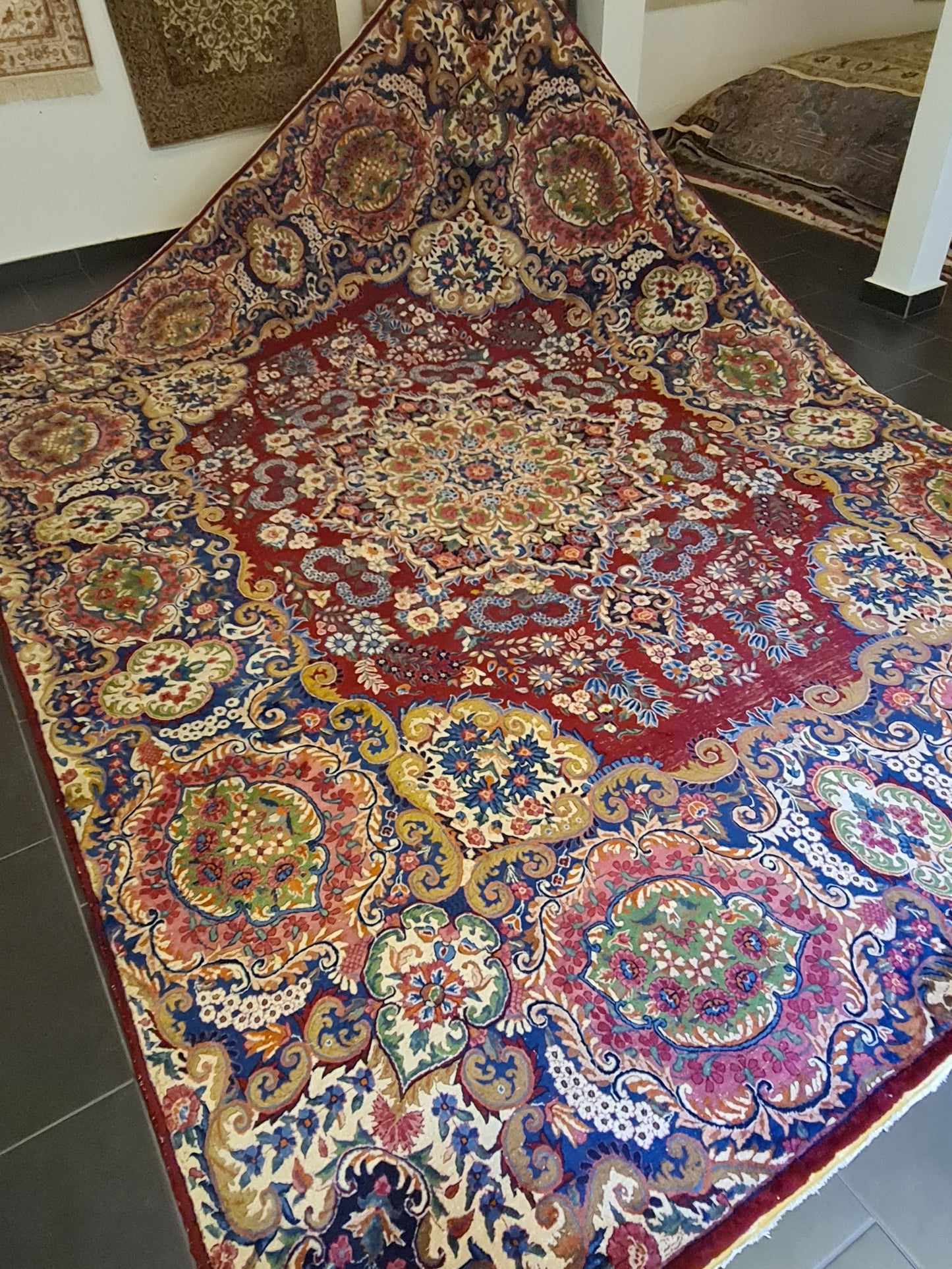 Prachtvoller Handgeknüpfter Perser Teppich Palast Orientteppich Kirman 413x300cm