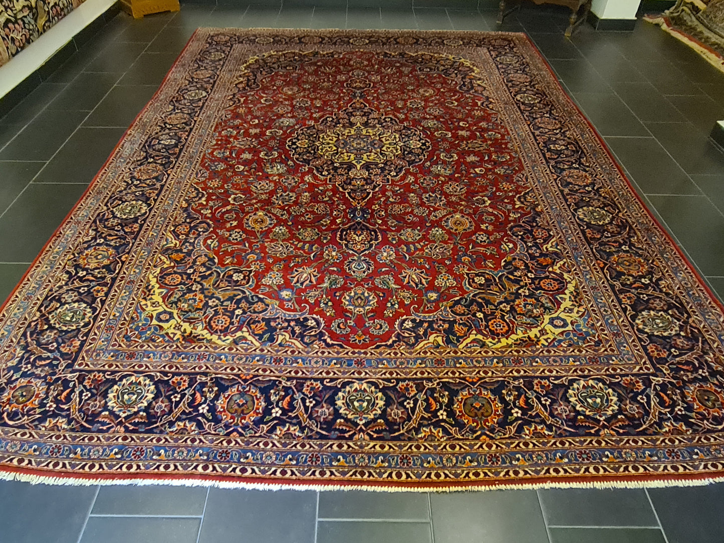 Prachtvoller Handgeknüpfter Perser Teppich Palast Orientteppich Keshan 390x270cm