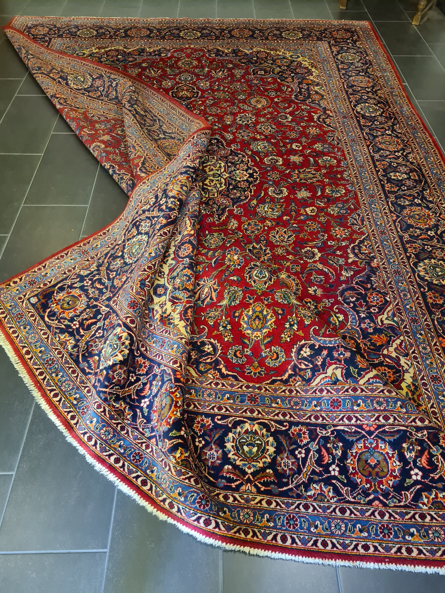 Prachtvoller Handgeknüpfter Perser Teppich Palast Orientteppich Keshan 390x270cm