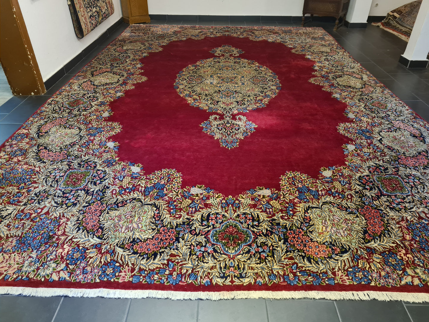 Handgeknüpfter Palast Teppich Kirman Orientteppich 530x350cm