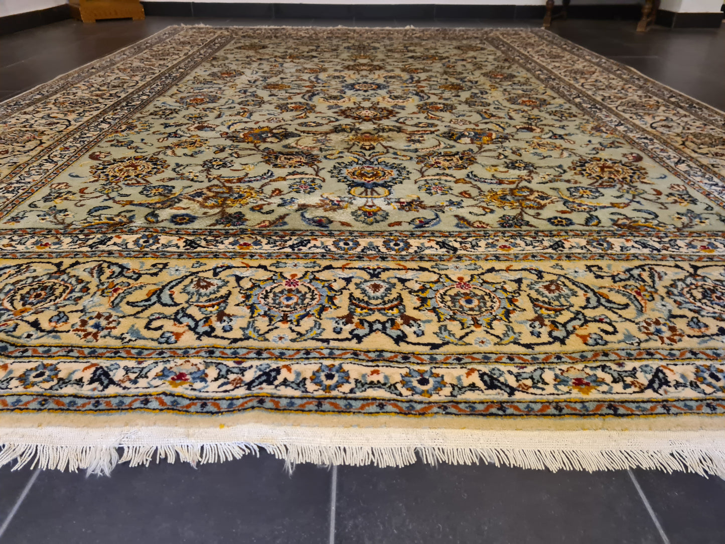 Prachtvoller Handgeknüpfter Perser Teppich Keshan Orientteppich 347x229cm