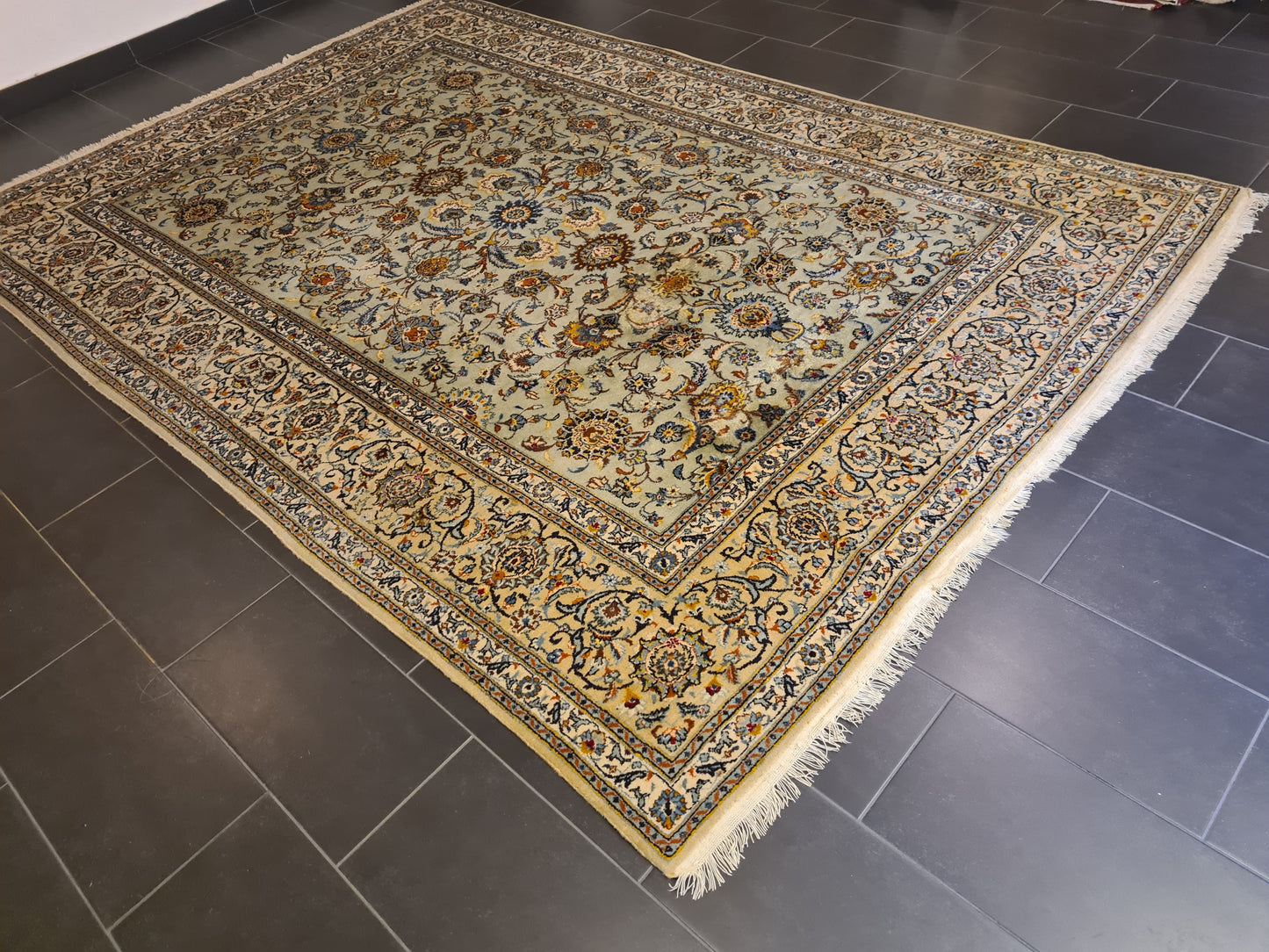 Prachtvoller Handgeknüpfter Perser Teppich Keshan Orientteppich 347x229cm