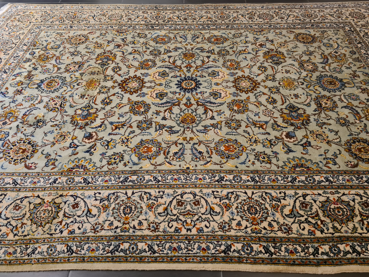 Prachtvoller Handgeknüpfter Perser Teppich Keshan Orientteppich 347x229cm