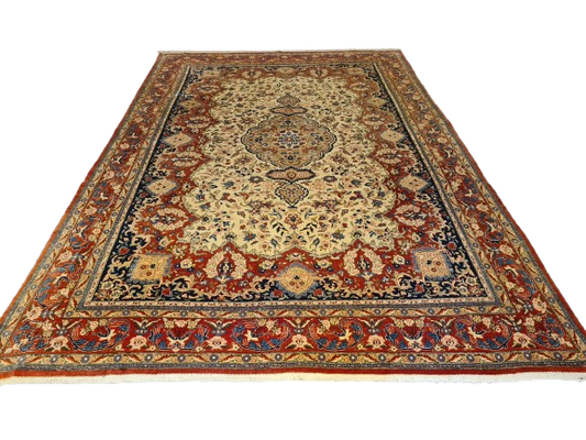 Handgeknüpfter Perser Teppich Orientteppich Ghoum Feiner Teppich 360x250cm