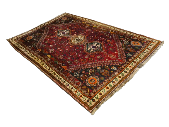 Perser Teppich Shiraz Orientteppich handgeknüpft Sammlerstück 253x176cm