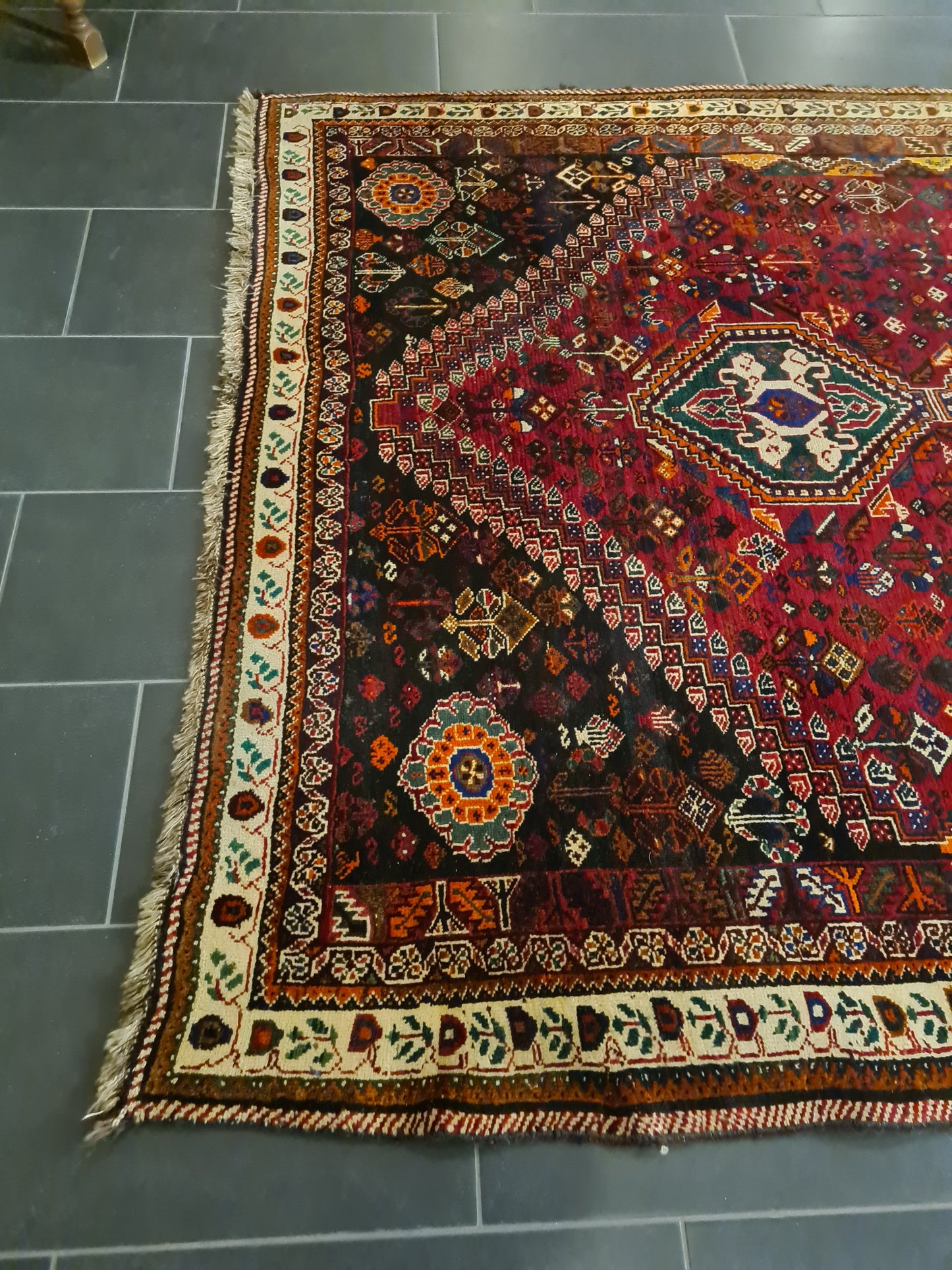 Perser Teppich Shiraz Orientteppich handgeknüpft Sammlerstück 253x176cm