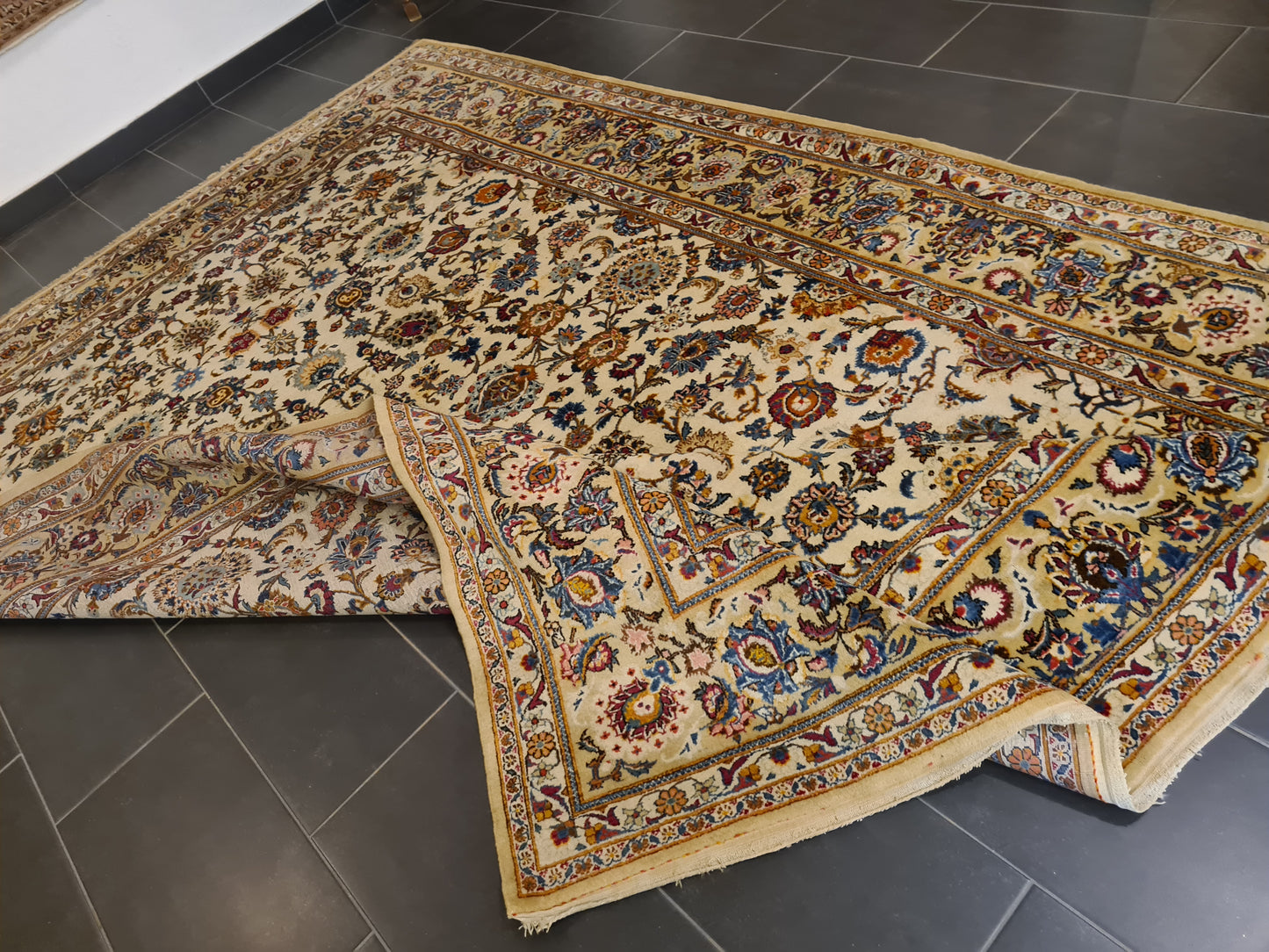 Perser Teppich Orientteppich Keshan Palastteppich fein handgeknüpft 355x243cm