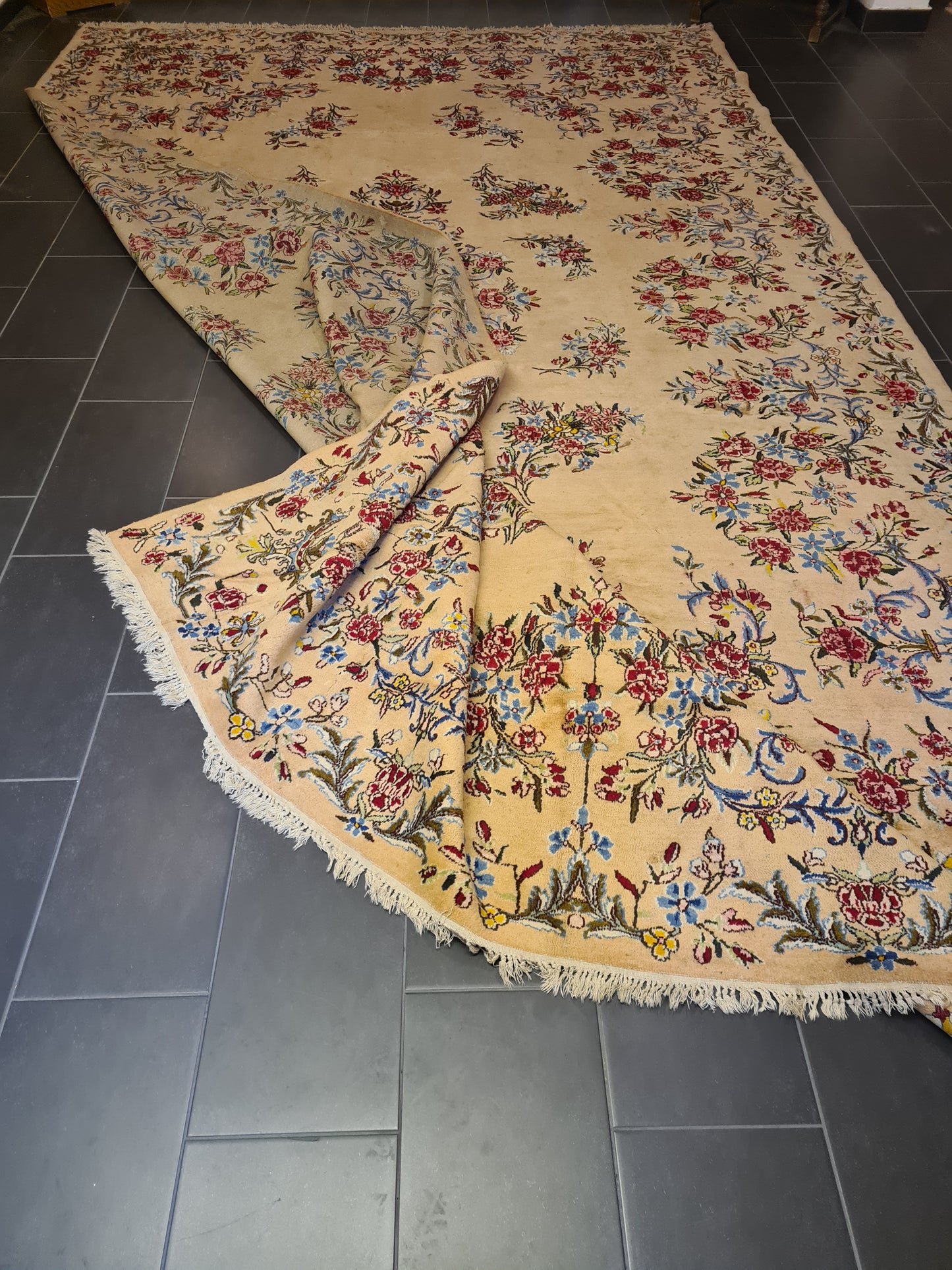 Perser Teppich Orientteppich Kirman Palastteppich handgeknüpft fein 500x305cm