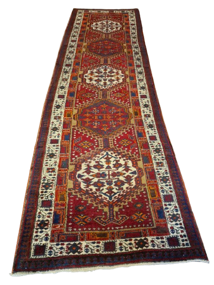 Perser Teppich Orientteppich Heris handgeknüpft antik Läufer 358x105cm