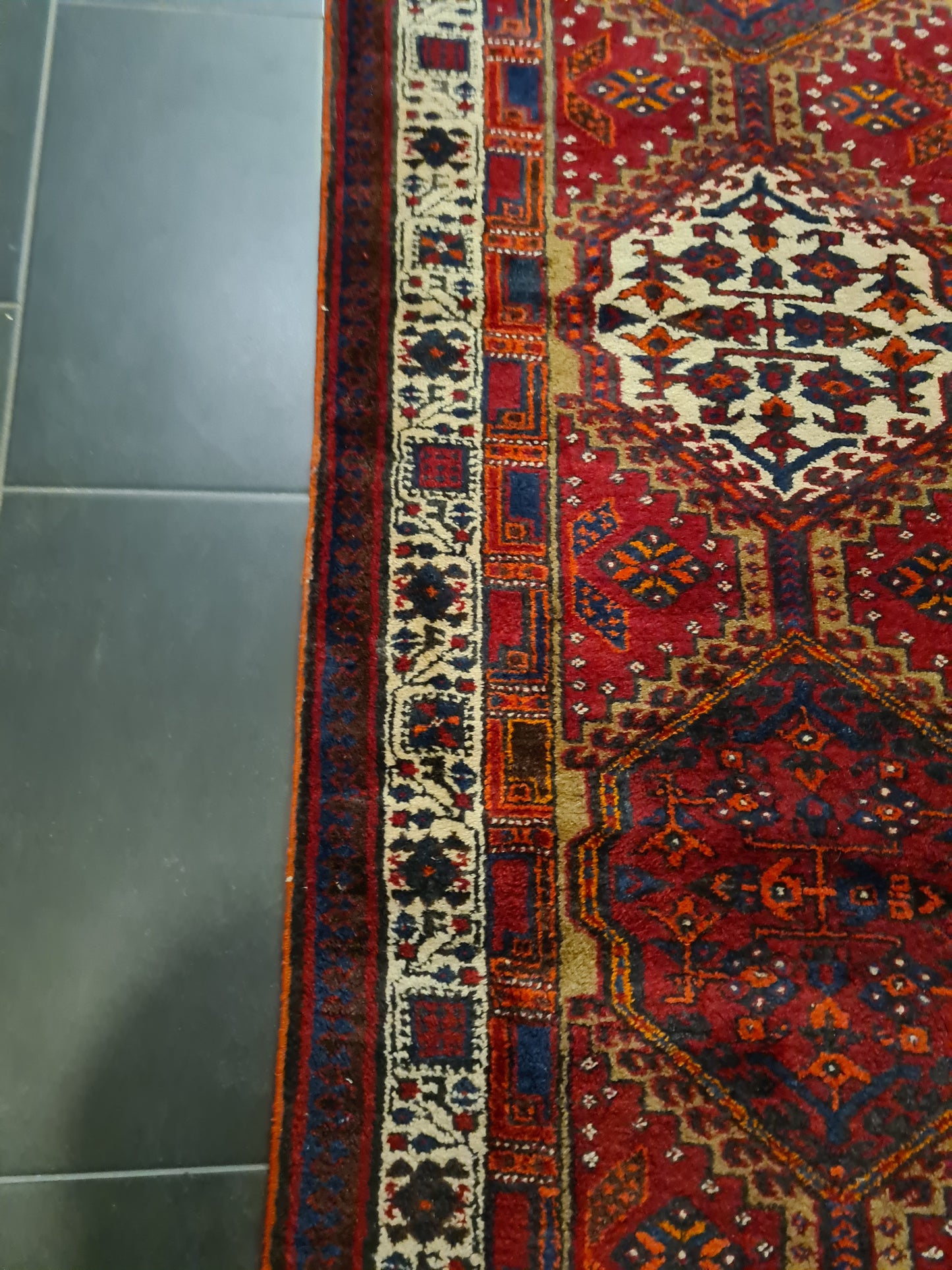 Perser Teppich Orientteppich Heris handgeknüpft antik Läufer 358x105cm