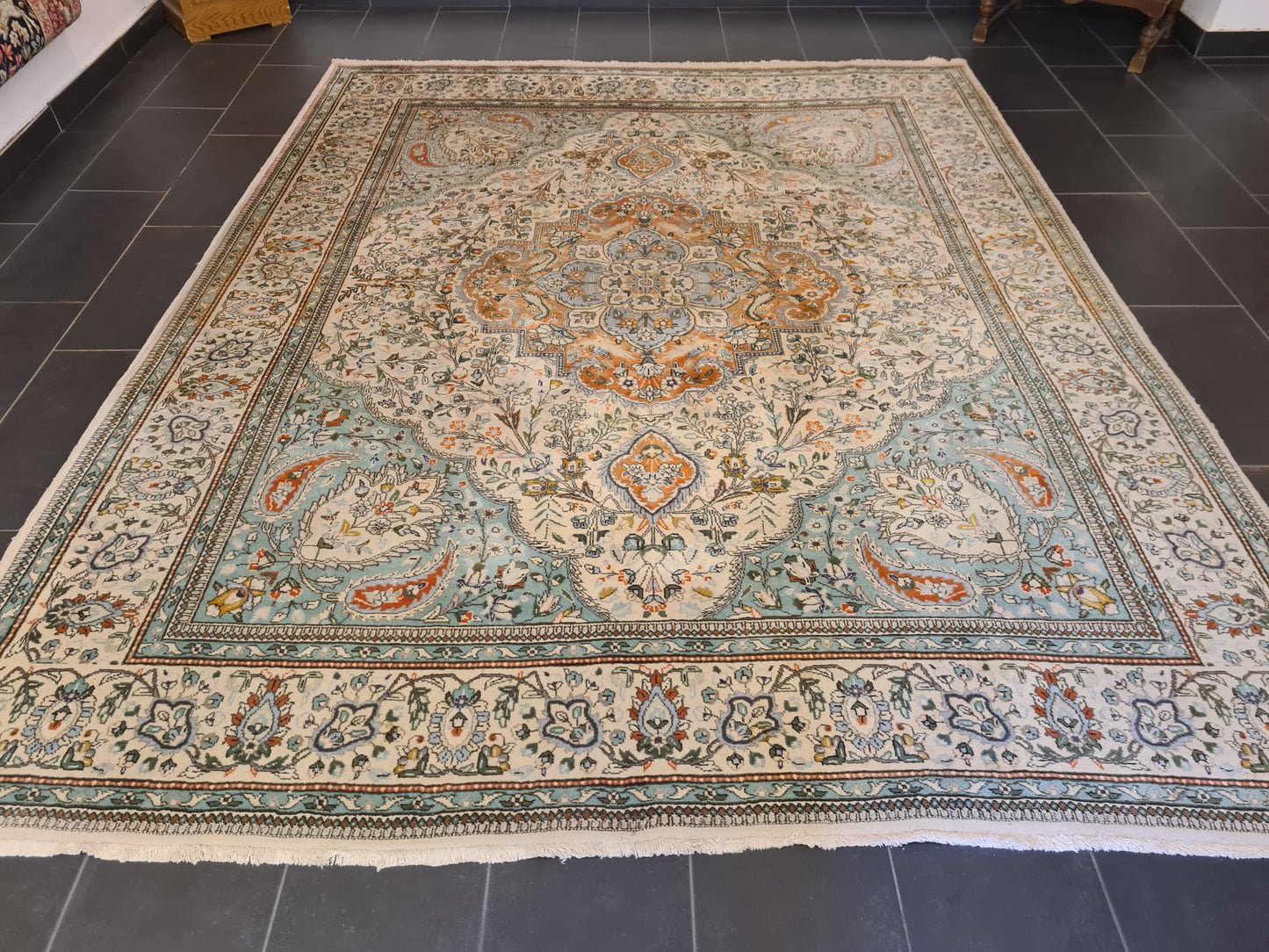 Perser Teppich Orientteppich Täbris Palastteppich handgeknüpft 310x252cm