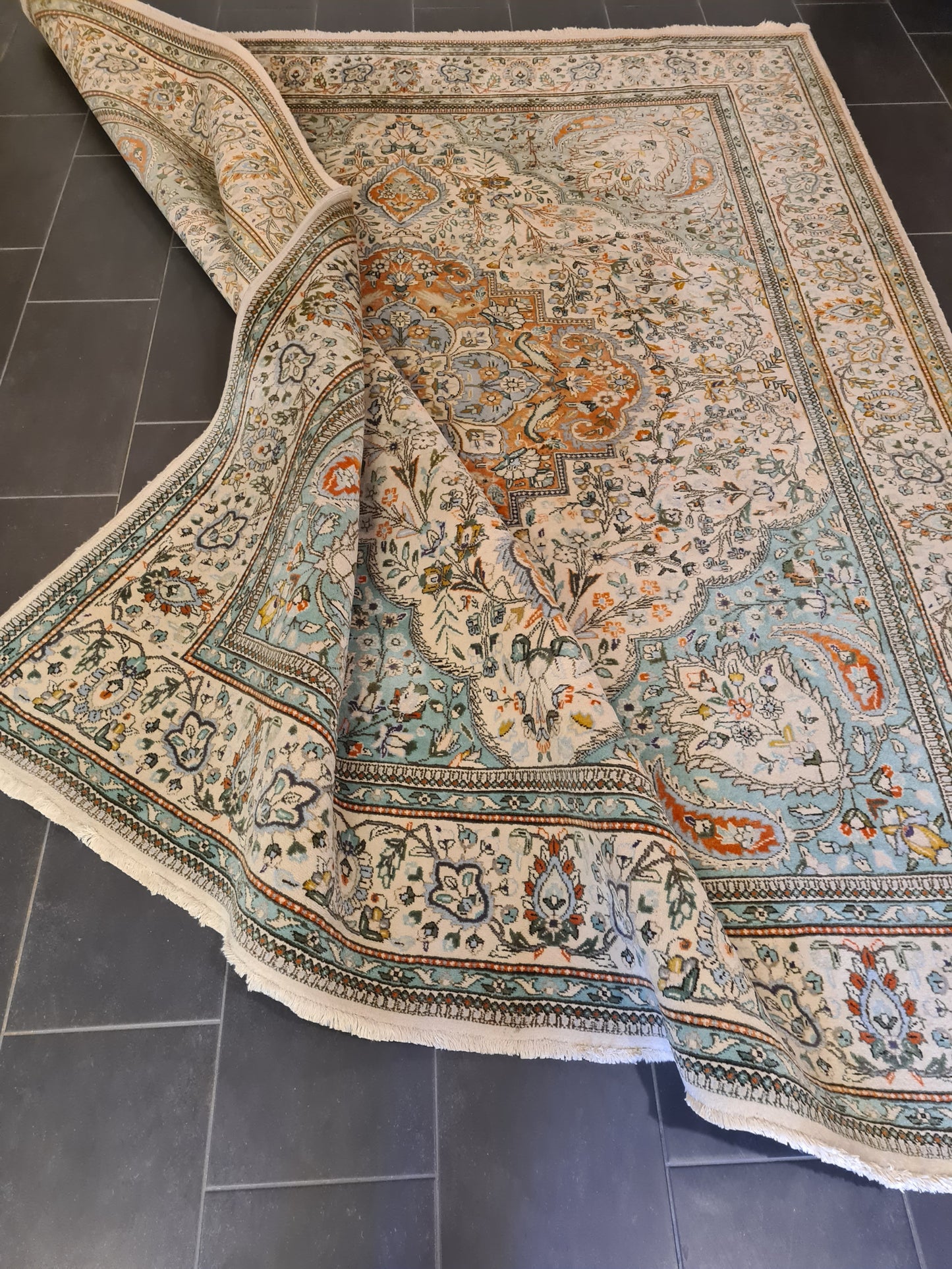 Perser Teppich Orientteppich Täbris Palastteppich handgeknüpft 310x252cm