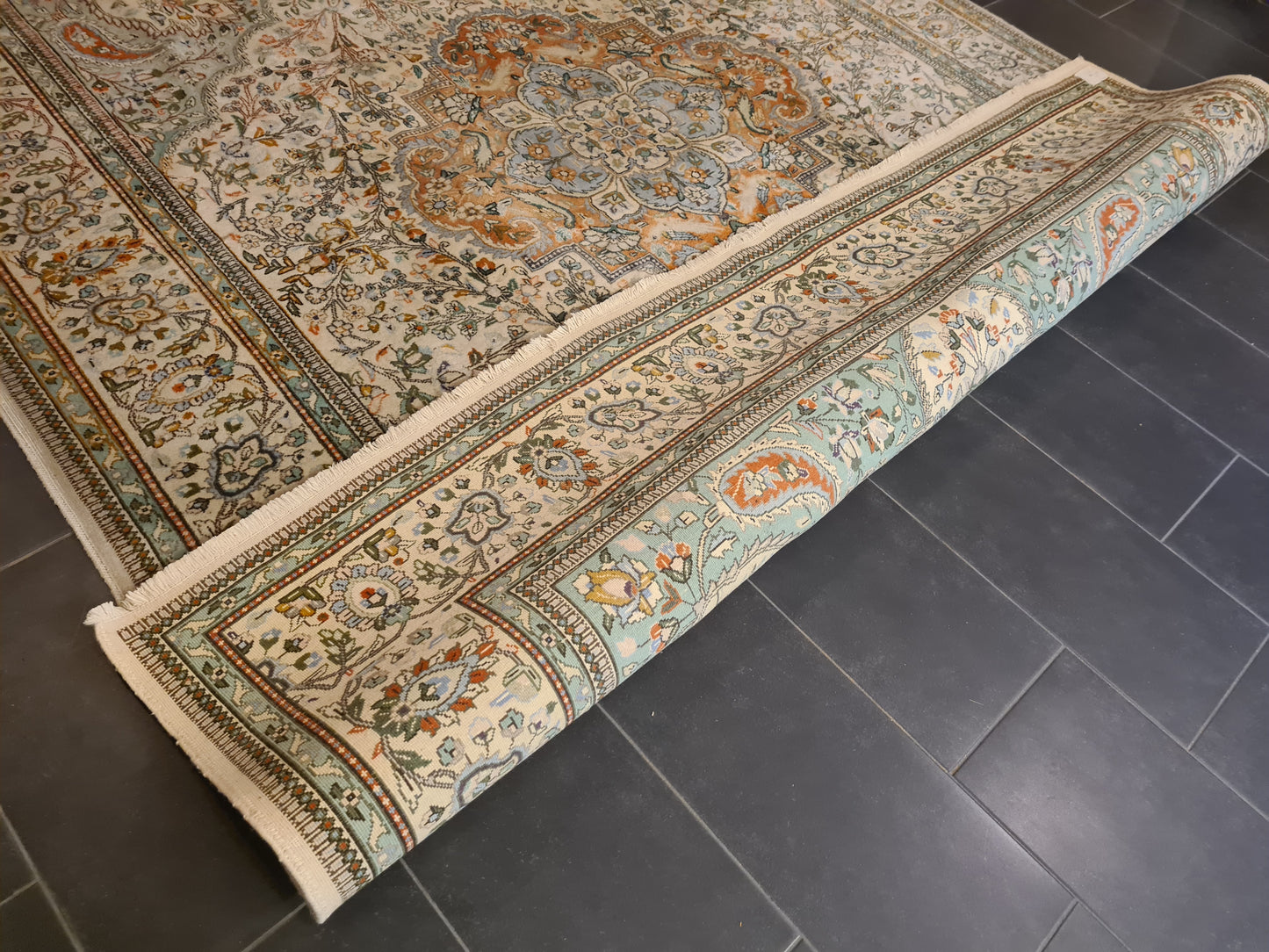 Perser Teppich Orientteppich Täbris Palastteppich handgeknüpft 310x252cm