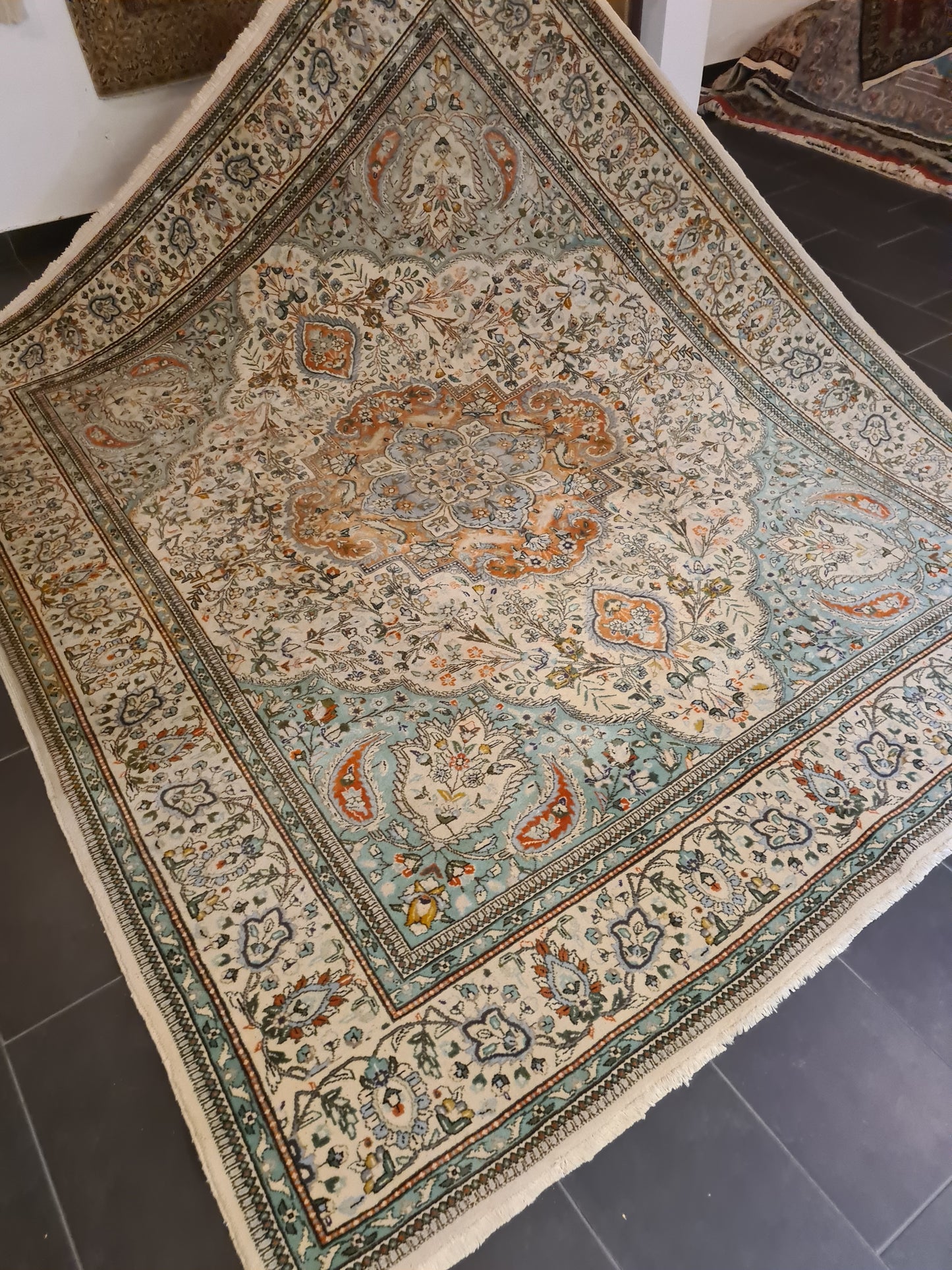 Perser Teppich Orientteppich Täbris Palastteppich handgeknüpft 310x252cm