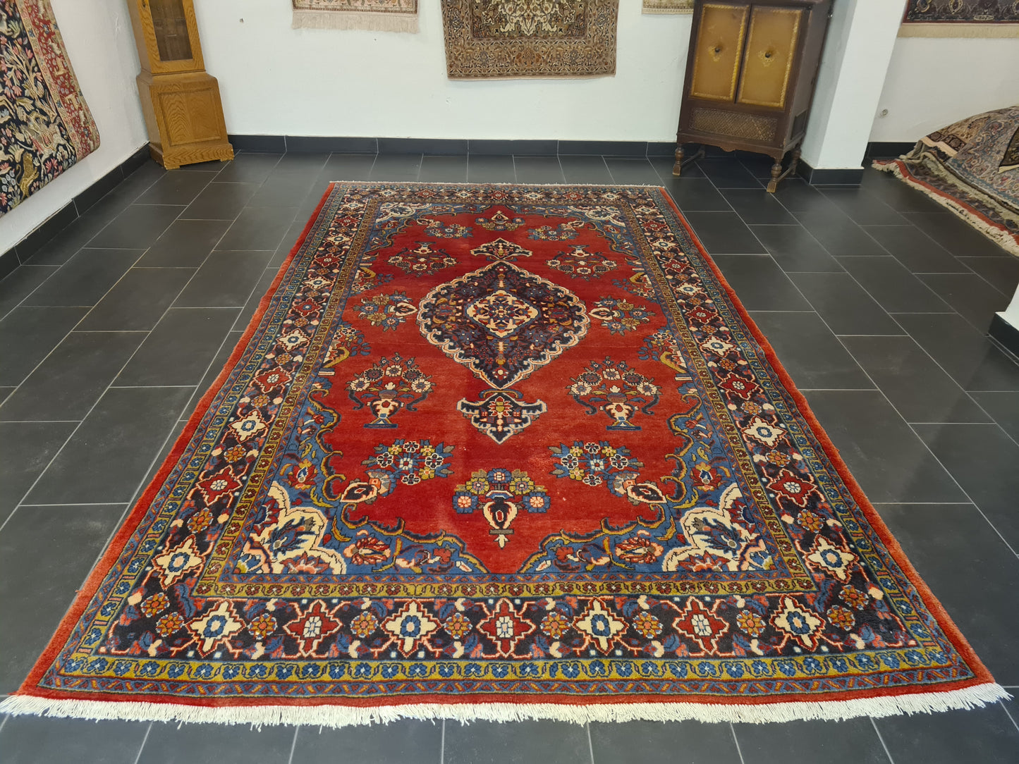 Perser Teppich Orientteppich Täbris handgeknüpft fein antik 342x213cm