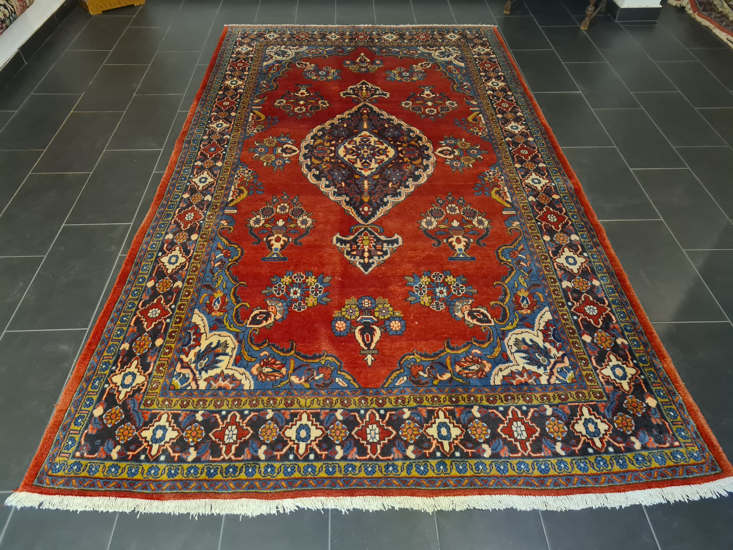 Perser Teppich Orientteppich Täbris handgeknüpft fein antik 342x213cm