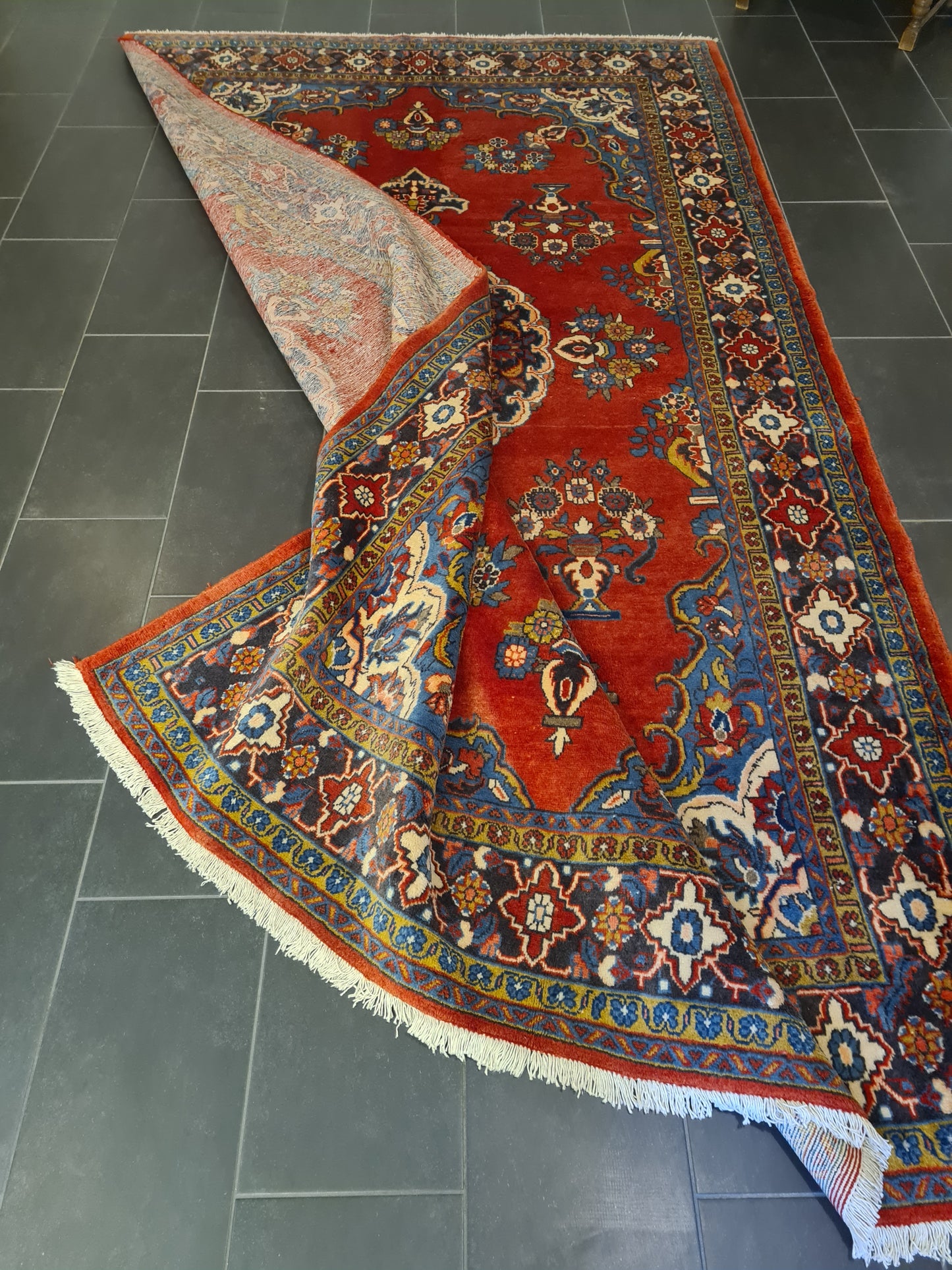 Perser Teppich Orientteppich Täbris handgeknüpft fein antik 342x213cm