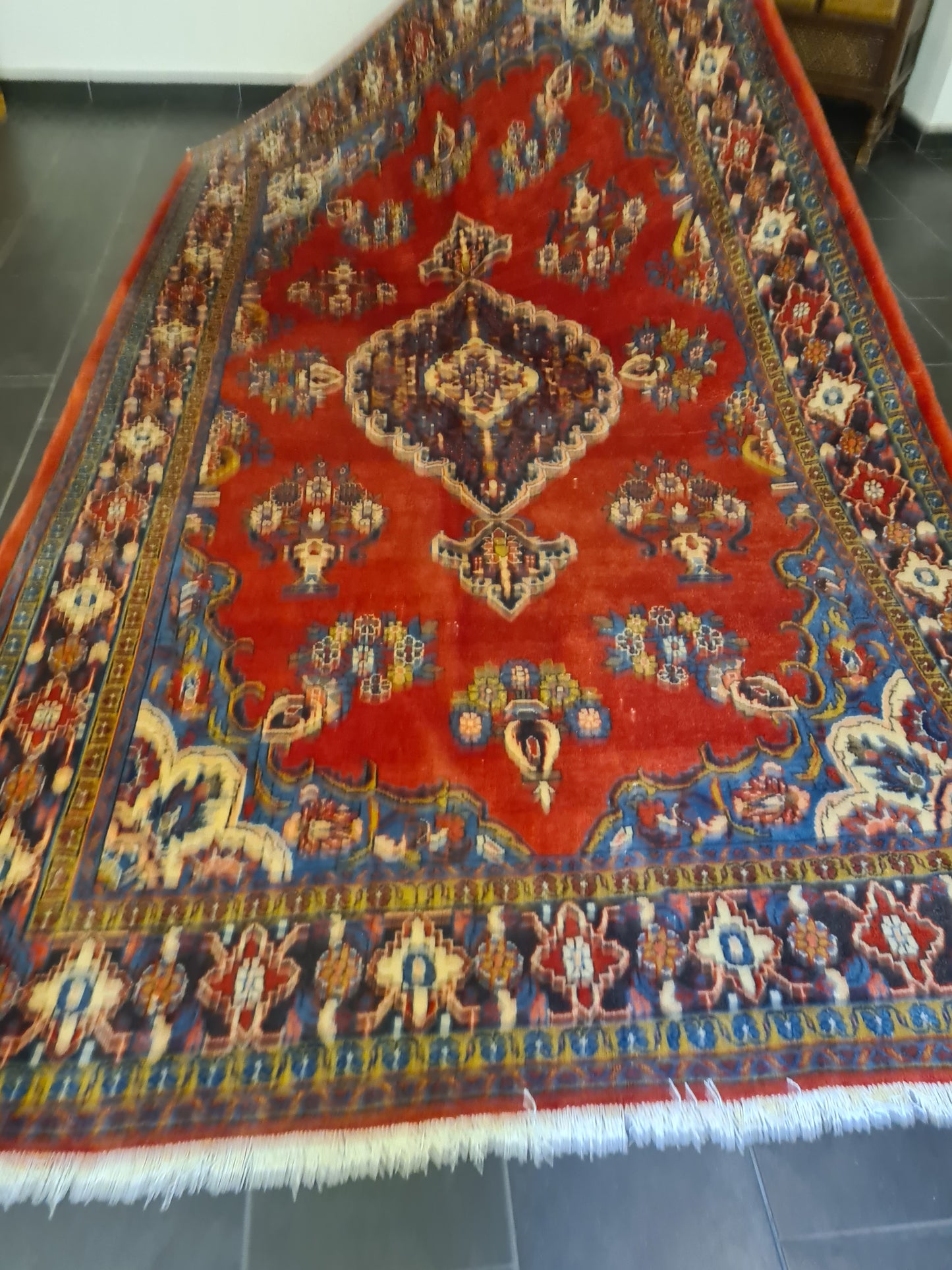 Perser Teppich Orientteppich Täbris handgeknüpft fein antik 342x213cm