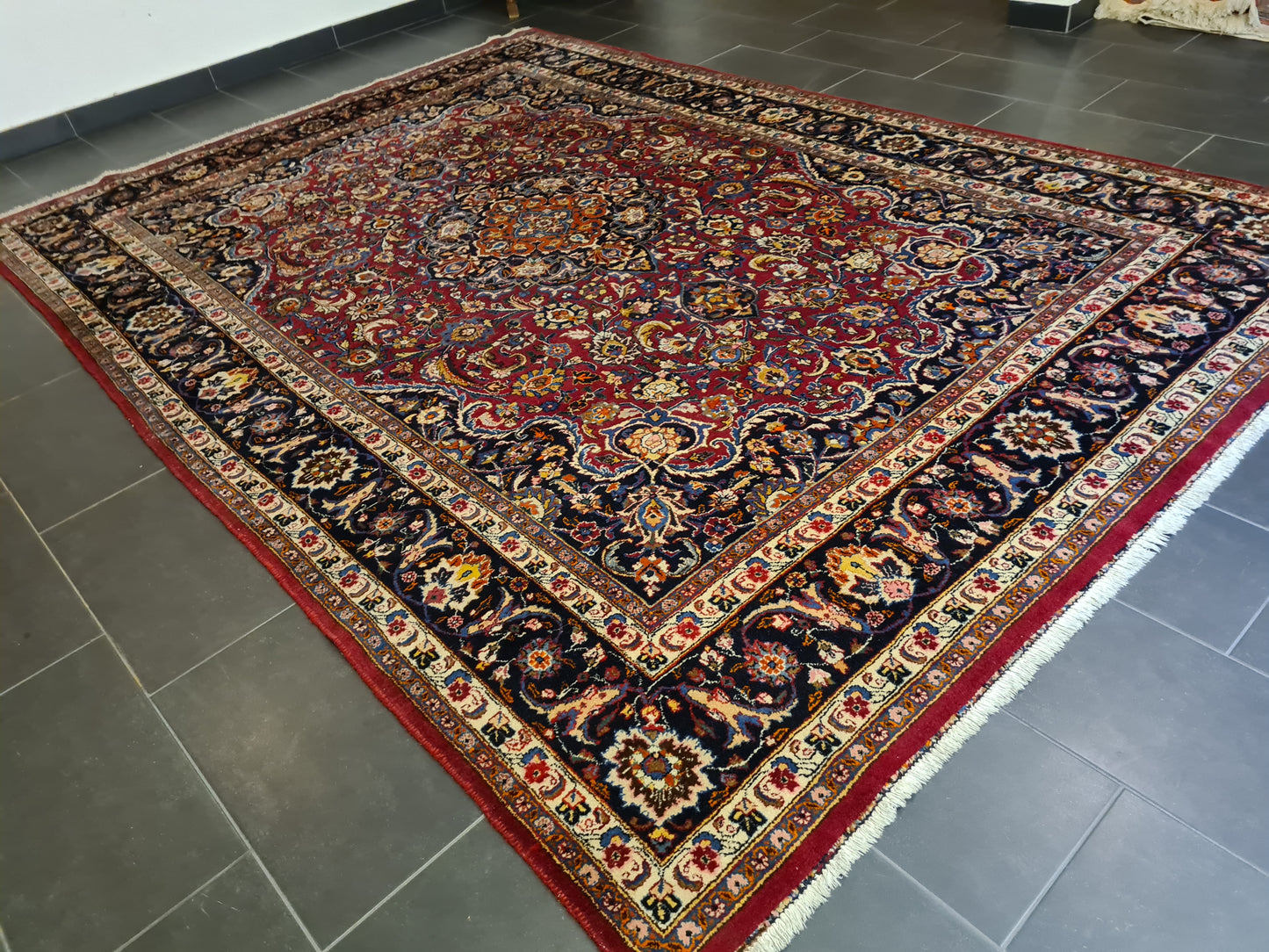 Perser Teppich Orientteppich Perserteppich Meshad handgeknüpft fein 344x249cm