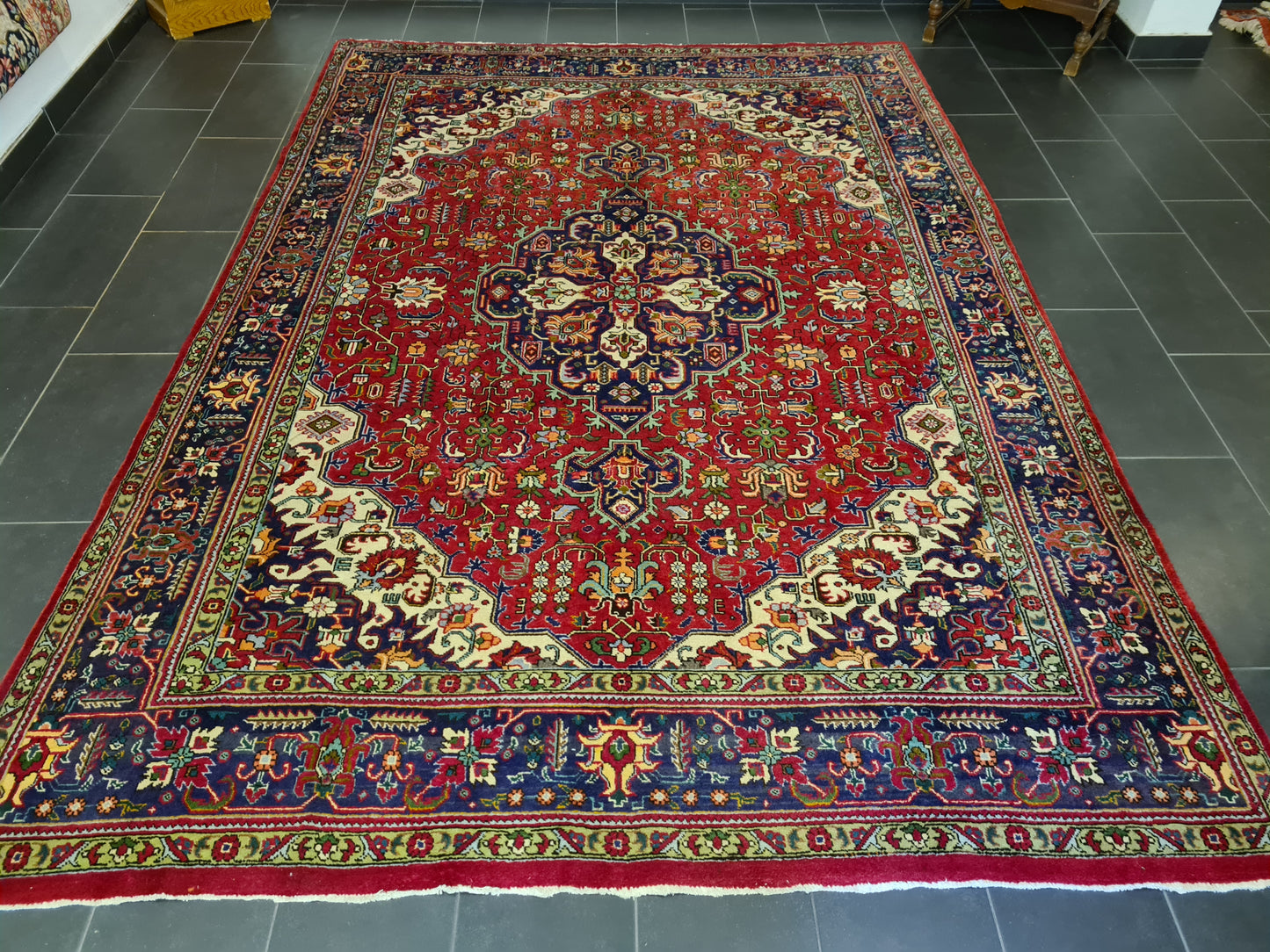 Orientteppich Täbris Teppich antik fein handgeknüpft 346x243cm