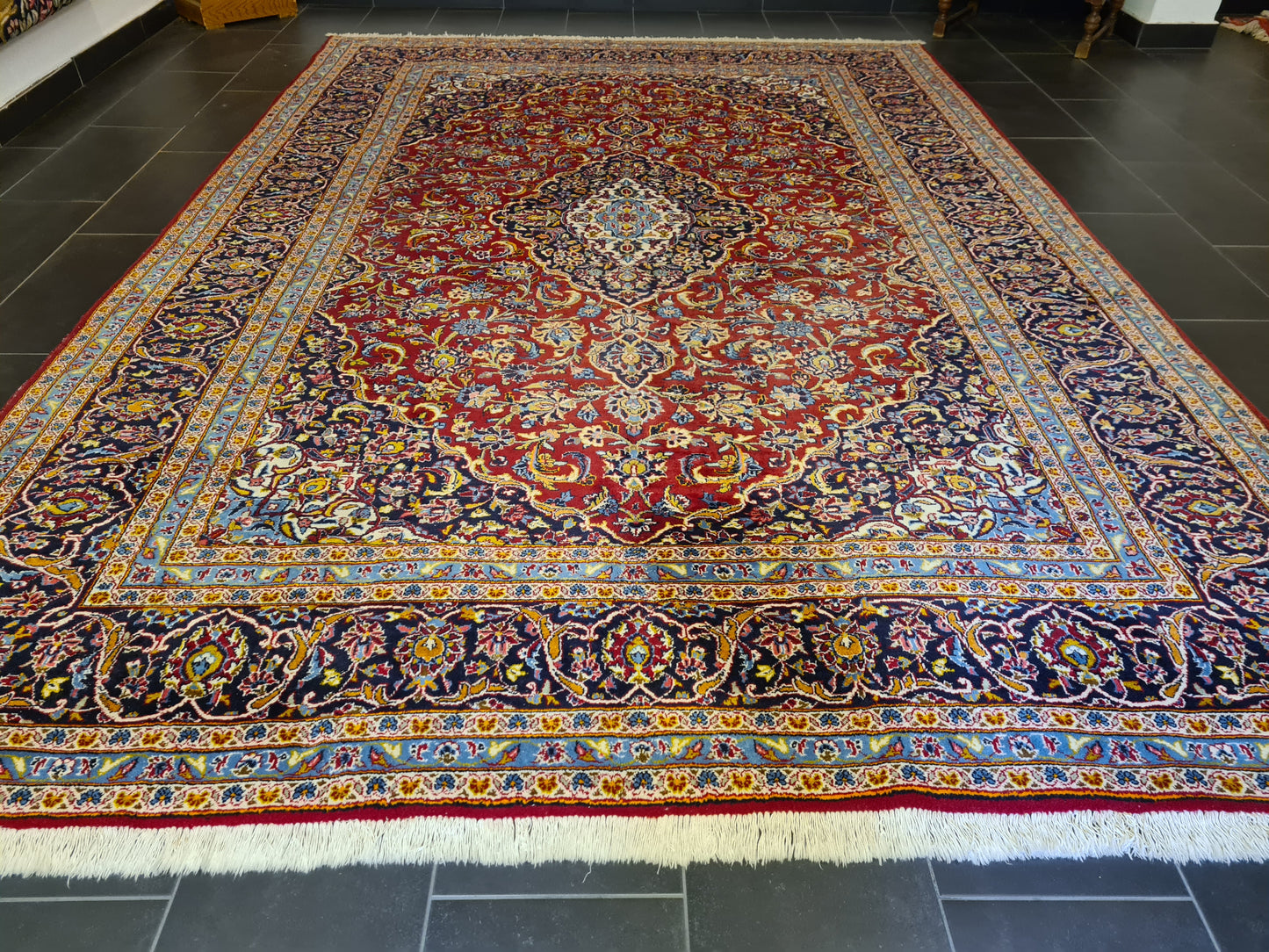 Perserteppich Keshan Teppich Orientteppich handgeknüpft fein 364x250cm