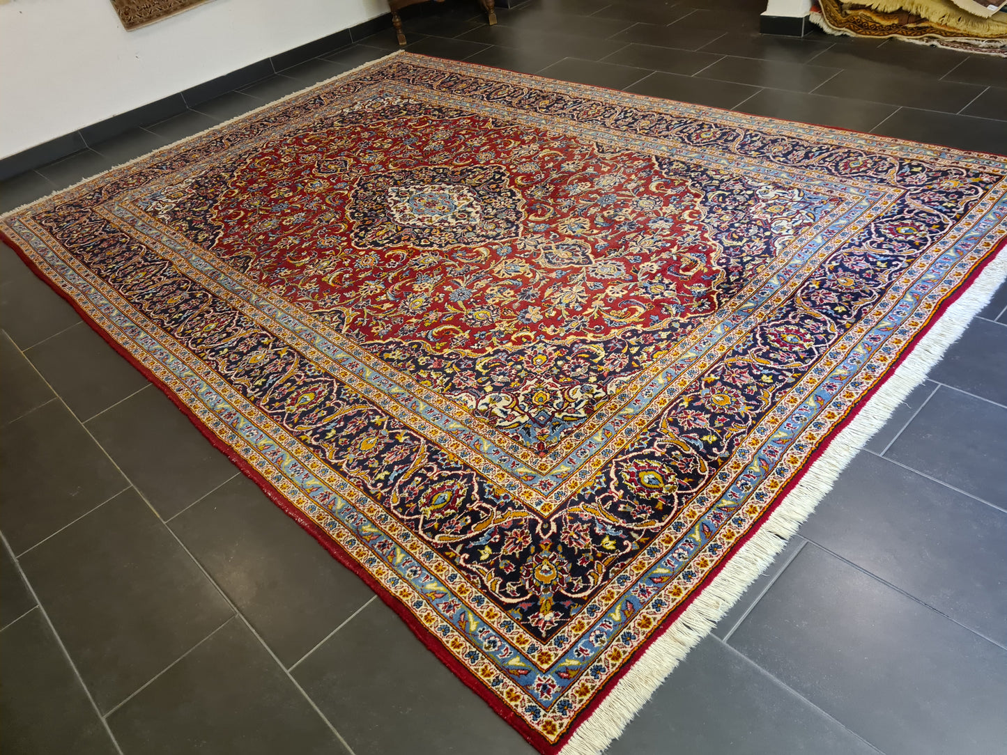 Perserteppich Keshan Teppich Orientteppich handgeknüpft fein 364x250cm