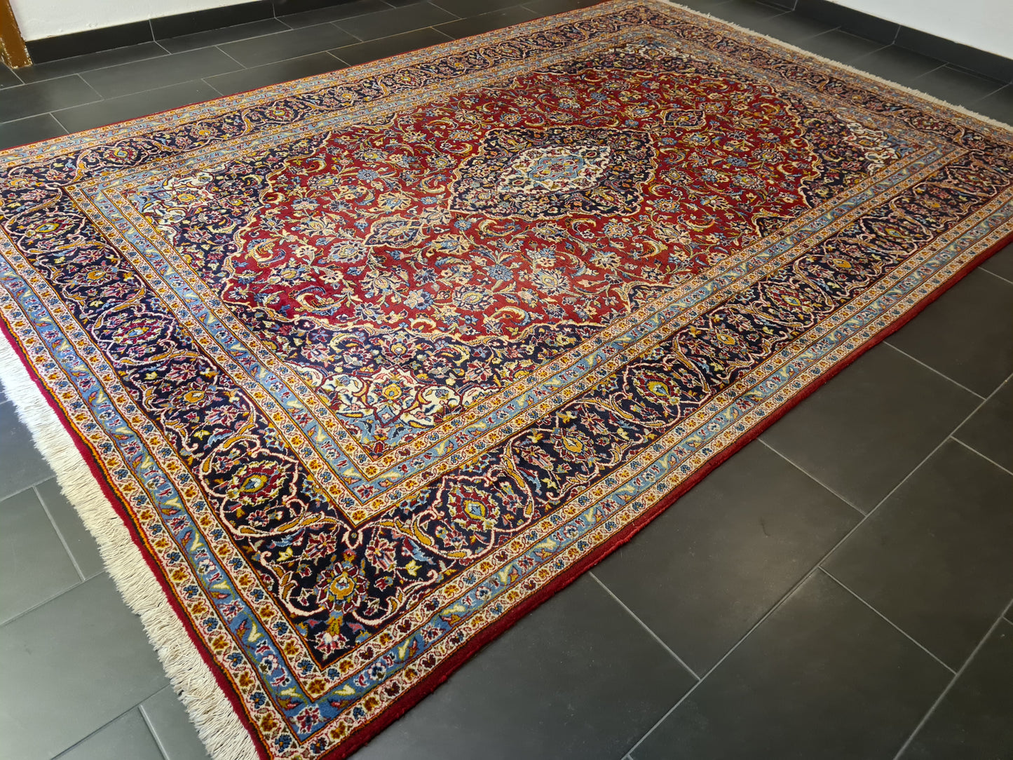 Perserteppich Keshan Teppich Orientteppich handgeknüpft fein 364x250cm