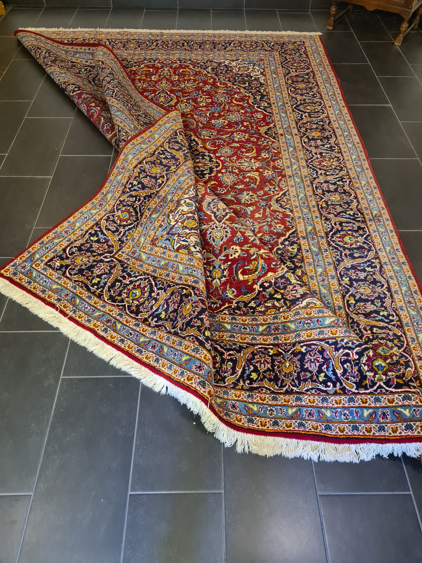 Perserteppich Keshan Teppich Orientteppich handgeknüpft fein 364x250cm