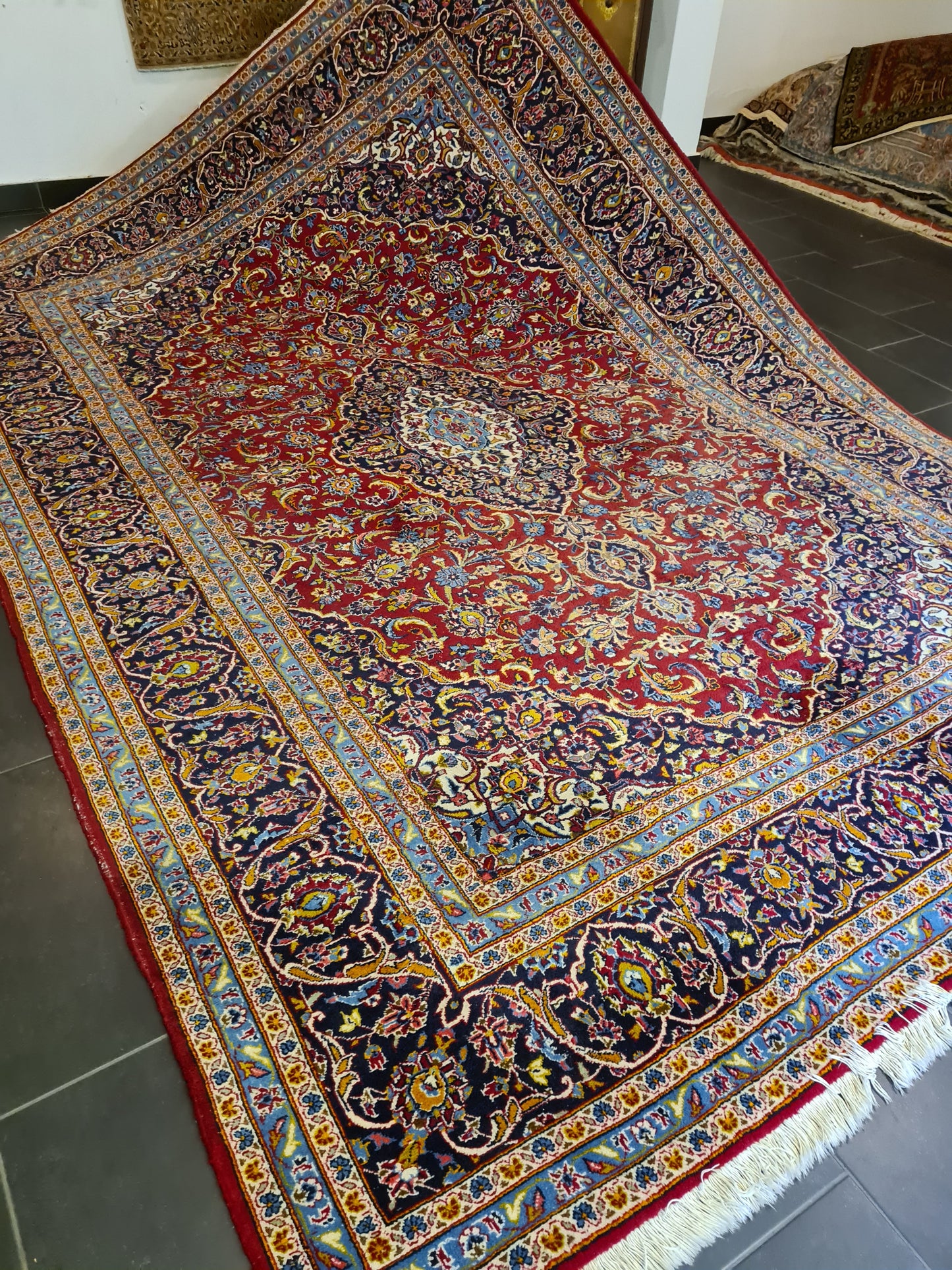 Perserteppich Keshan Teppich Orientteppich handgeknüpft fein 364x250cm