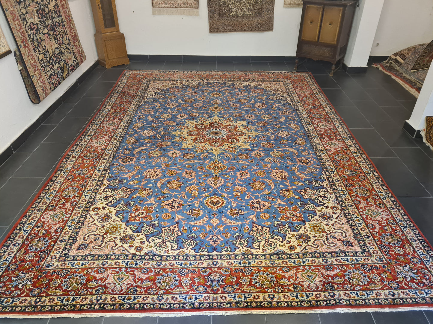 Perserteppich Orientteppich Handgeknüpfter Isfahan Palast Teppich 415x300cm