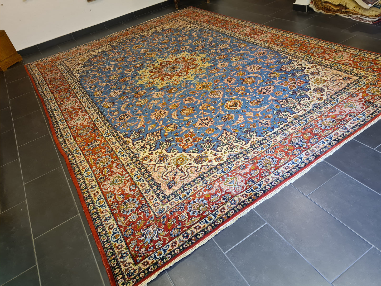 Perserteppich Orientteppich Handgeknüpfter Isfahan Palast Teppich 415x300cm