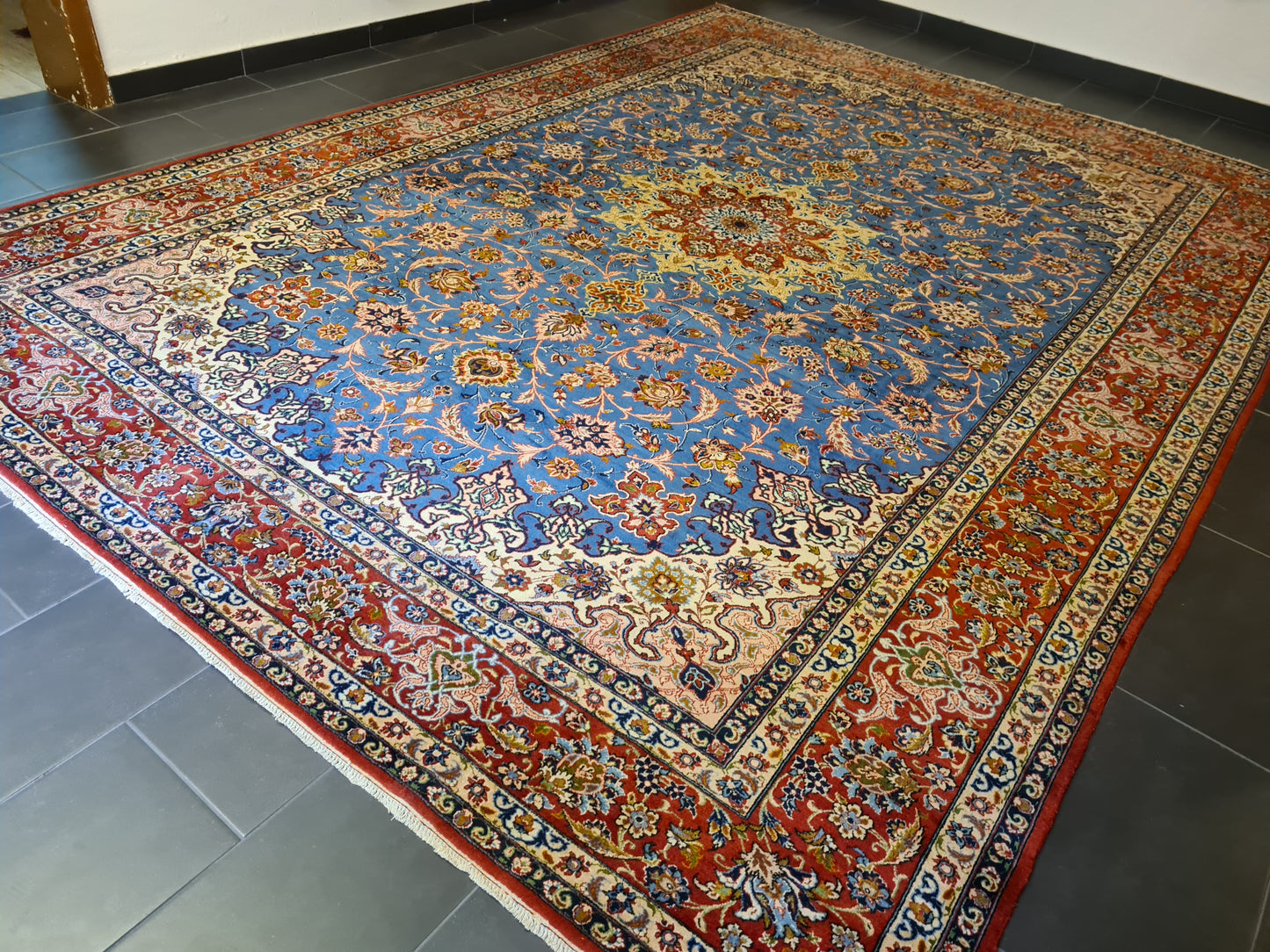 Perserteppich Orientteppich Handgeknüpfter Isfahan Palast Teppich 415x300cm