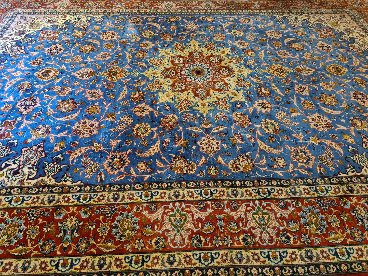 Perserteppich Orientteppich Handgeknüpfter Isfahan Palast Teppich 415x300cm