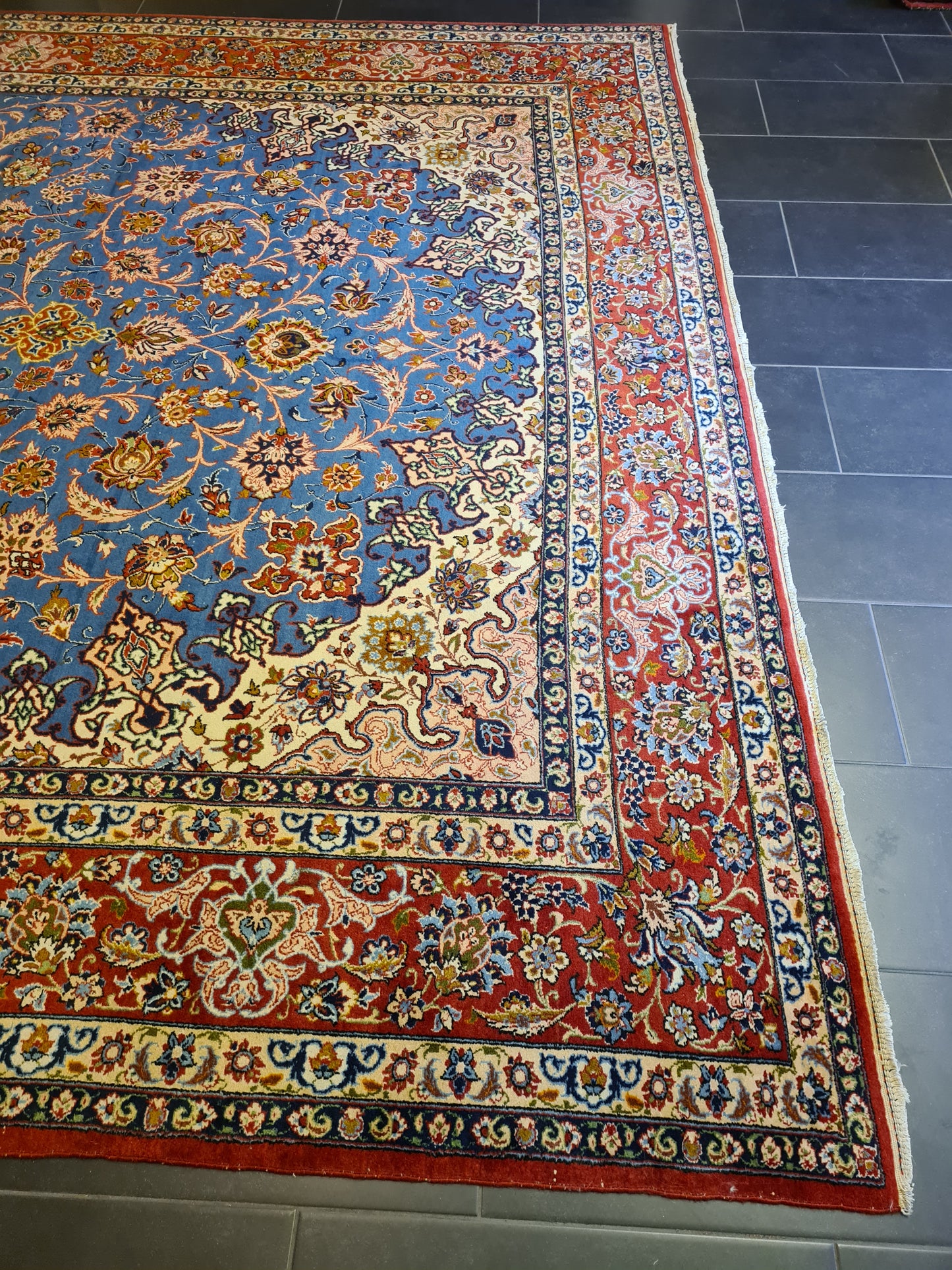 Perserteppich Orientteppich Handgeknüpfter Isfahan Palast Teppich 415x300cm