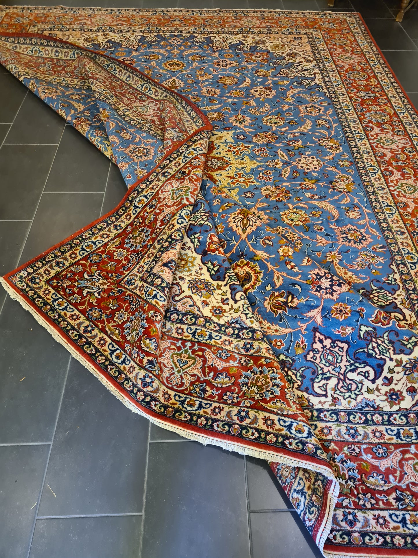 Perserteppich Orientteppich Handgeknüpfter Isfahan Palast Teppich 415x300cm