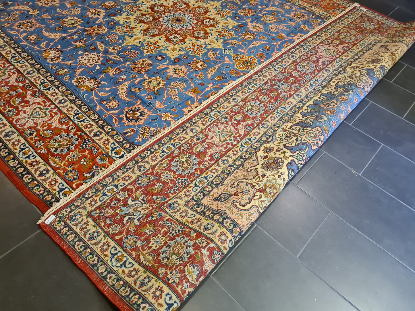 Perserteppich Orientteppich Handgeknüpfter Isfahan Palast Teppich 415x300cm