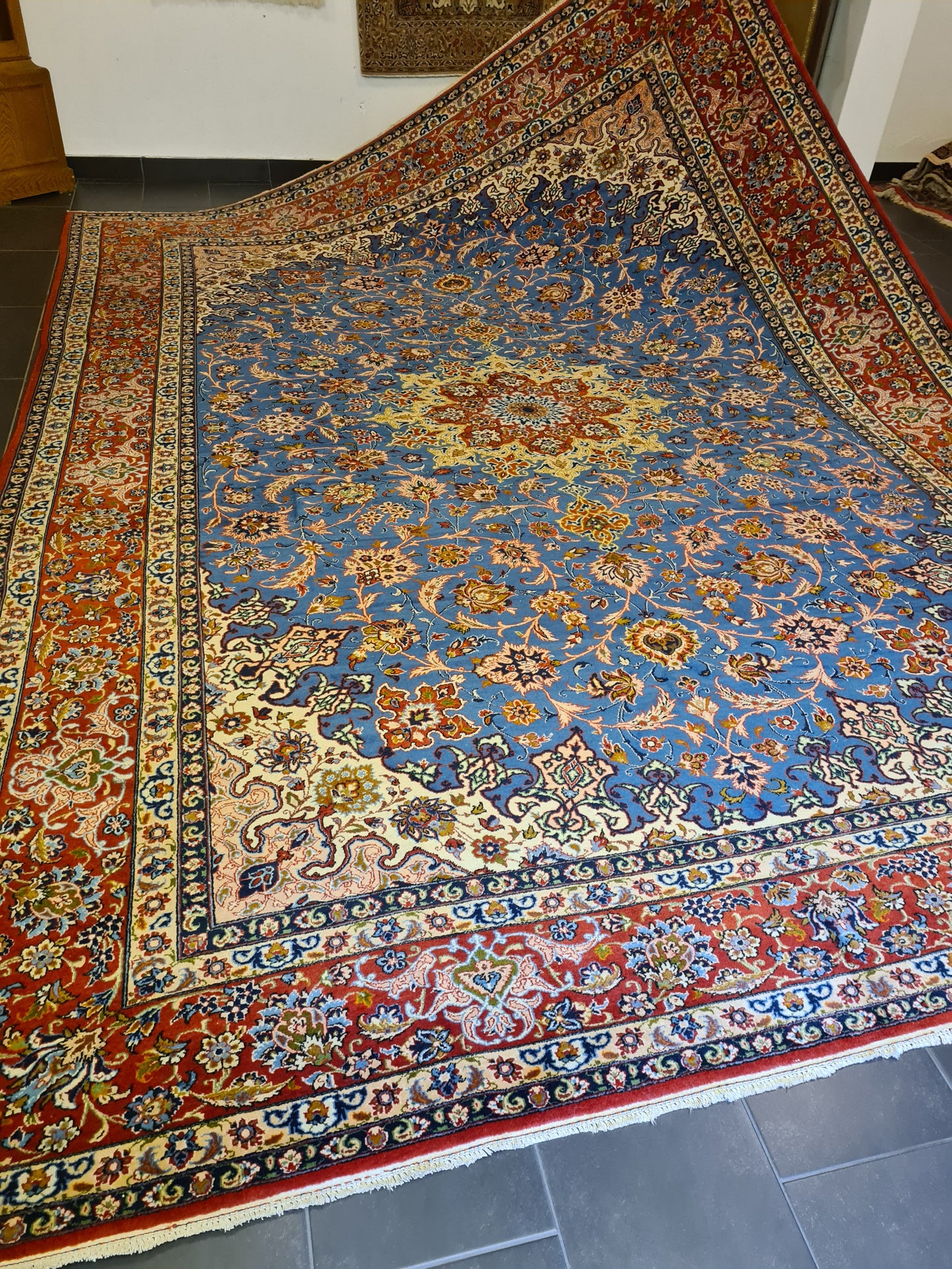 Perserteppich Orientteppich Handgeknüpfter Isfahan Palast Teppich 415x300cm