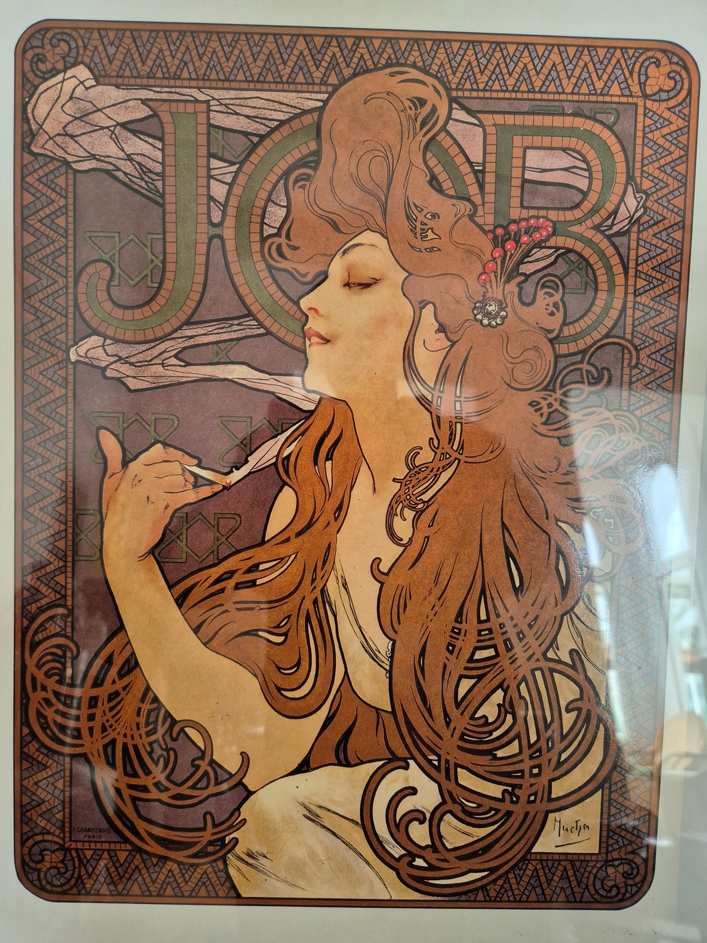 Plakat F. Champenois Paris Alphonse Mucha Job Cigarettes 40x50 cm