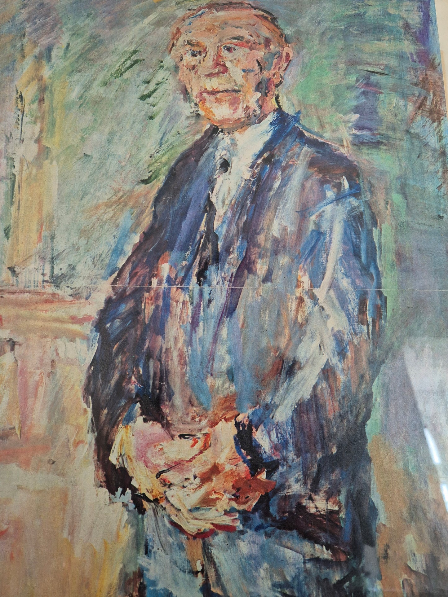 Grafik Oskar Kokoschka Porträt von Konrad Adenauer 40x60 cm