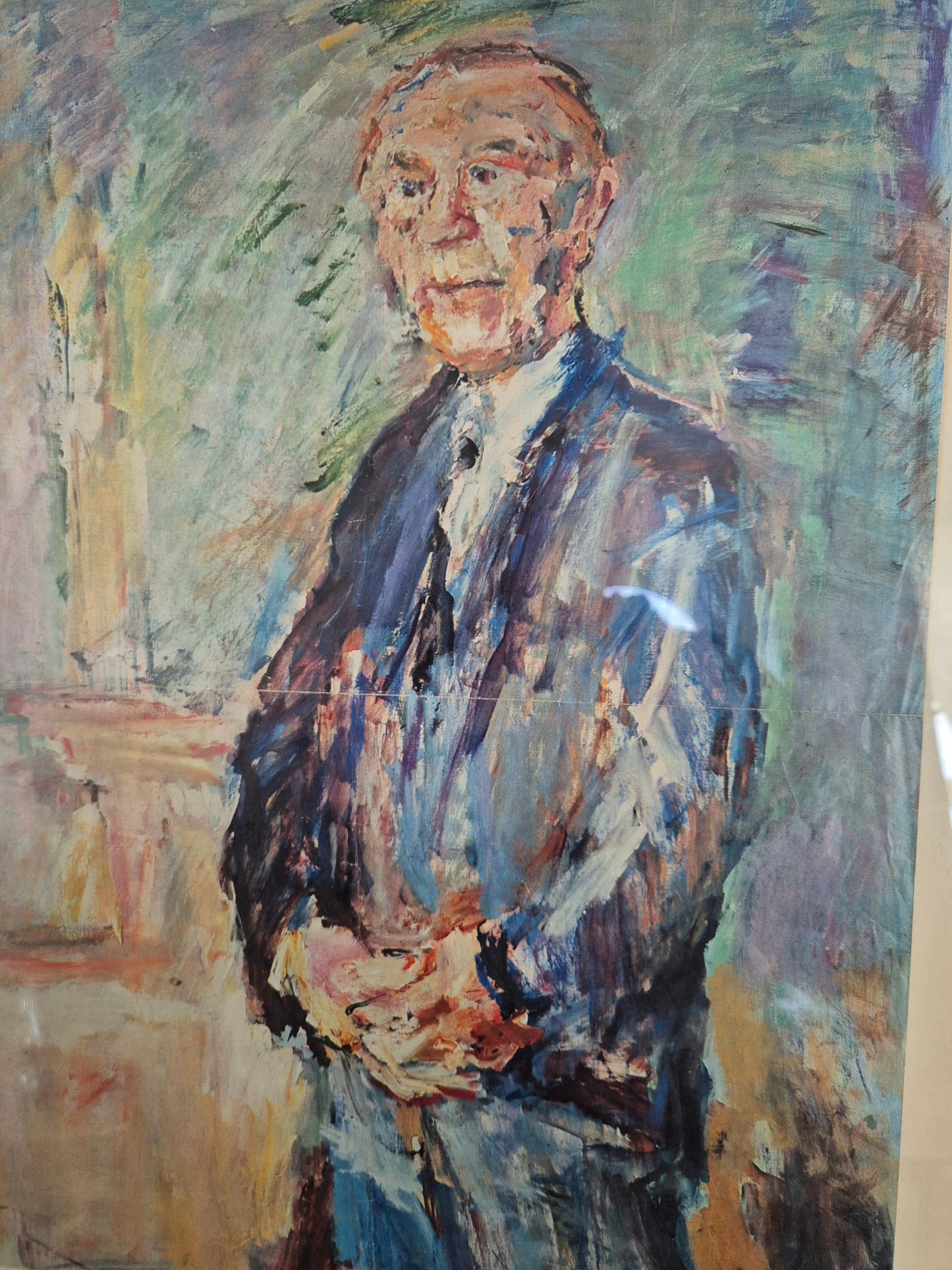 Grafik Oskar Kokoschka Porträt von Konrad Adenauer 40x60 cm